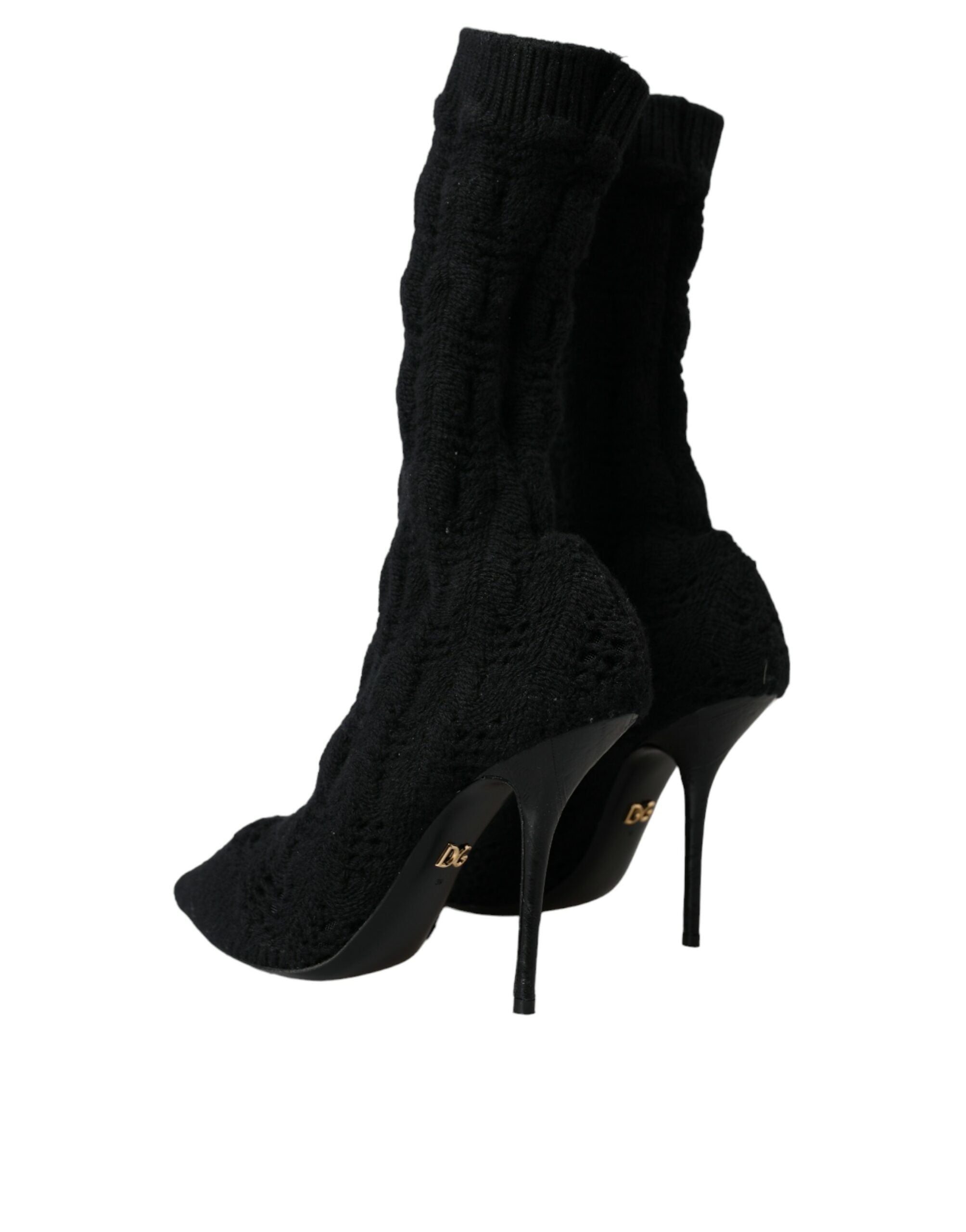 Παπούτσια Dolce &amp; Gabbana Black Stiletto Heels Mid Calf Boots