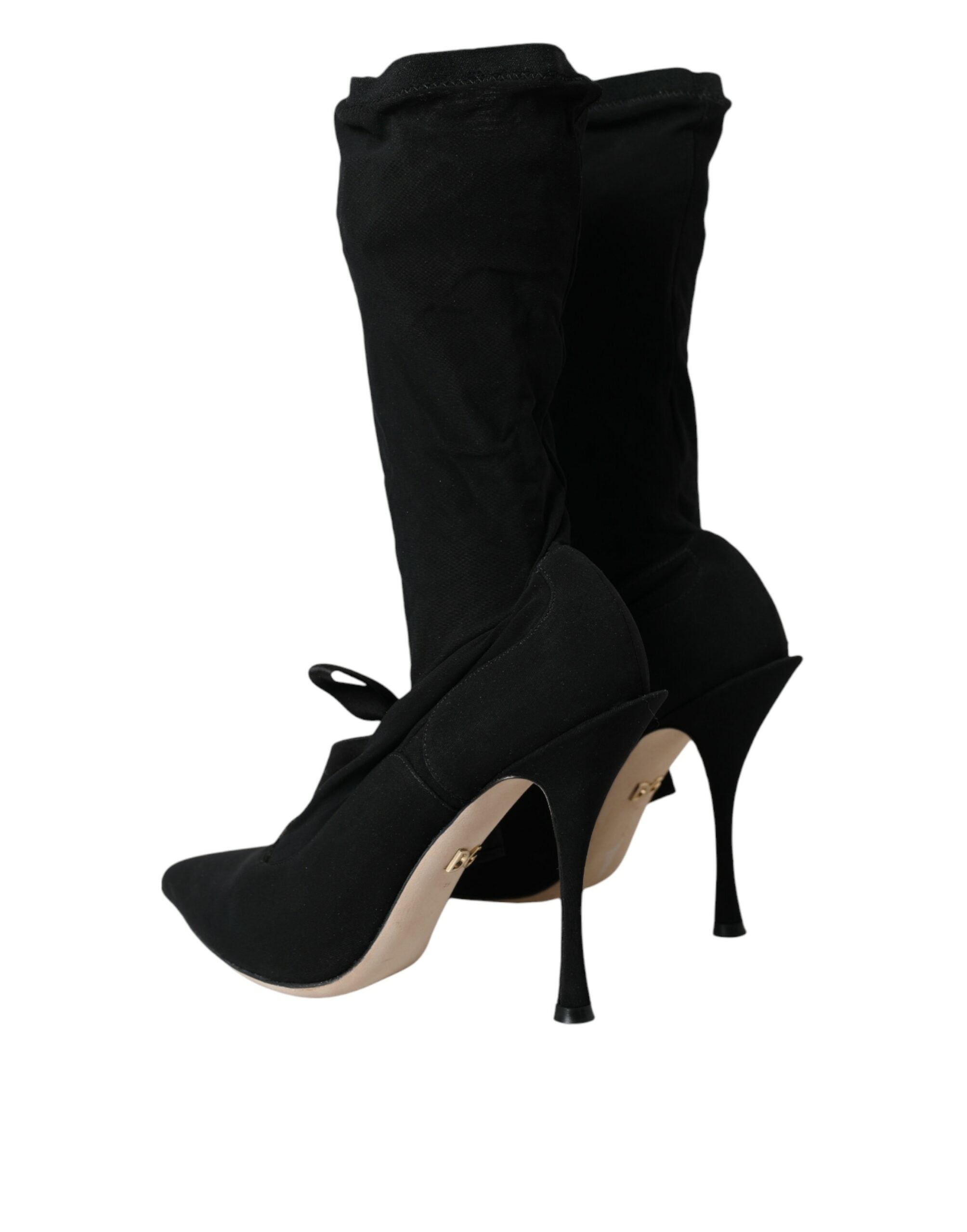 Παπούτσια Dolce &amp; Gabbana Black Stiletto Heels Mid Calf Boots