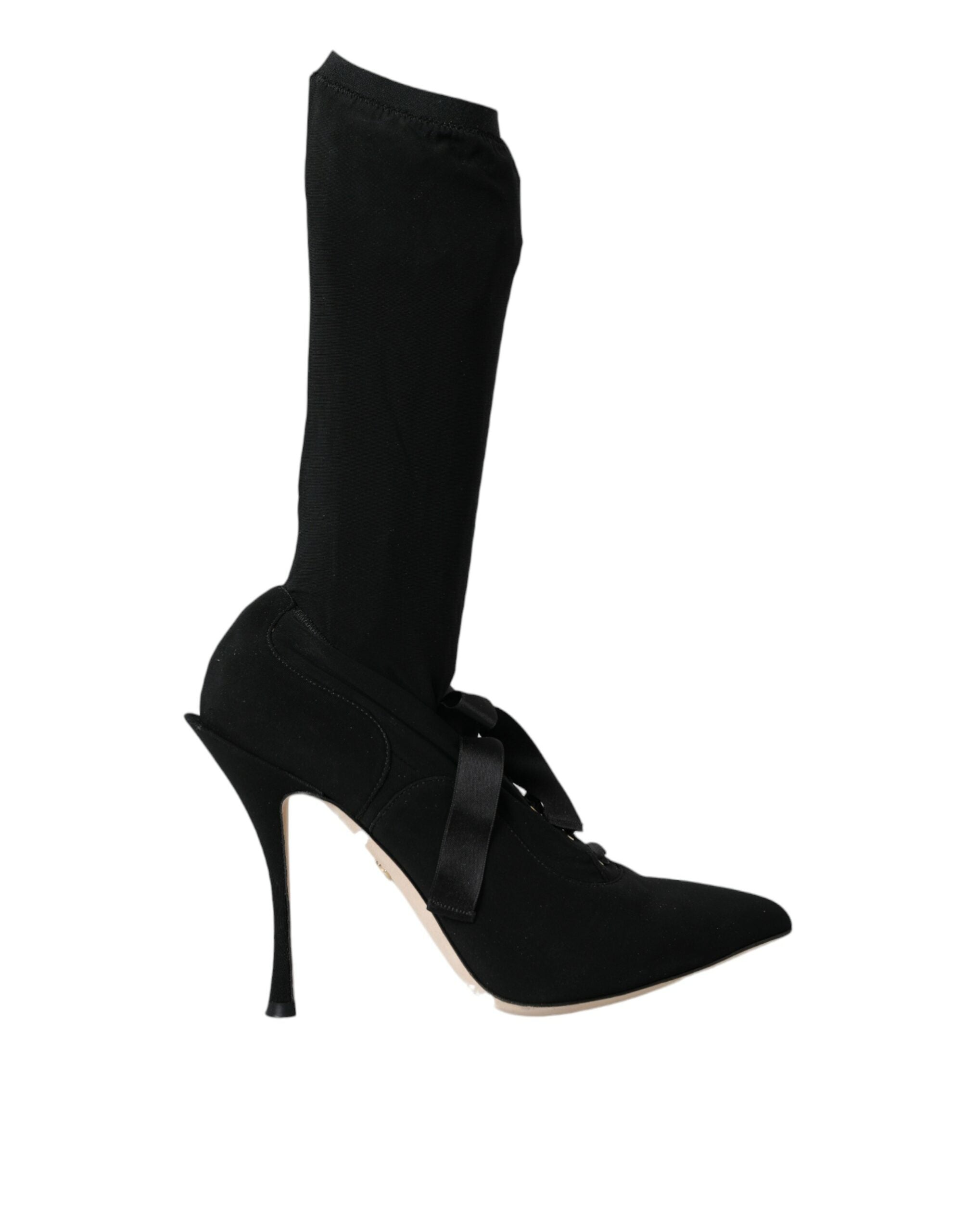 Παπούτσια Dolce &amp; Gabbana Black Stiletto Heels Mid Calf Boots