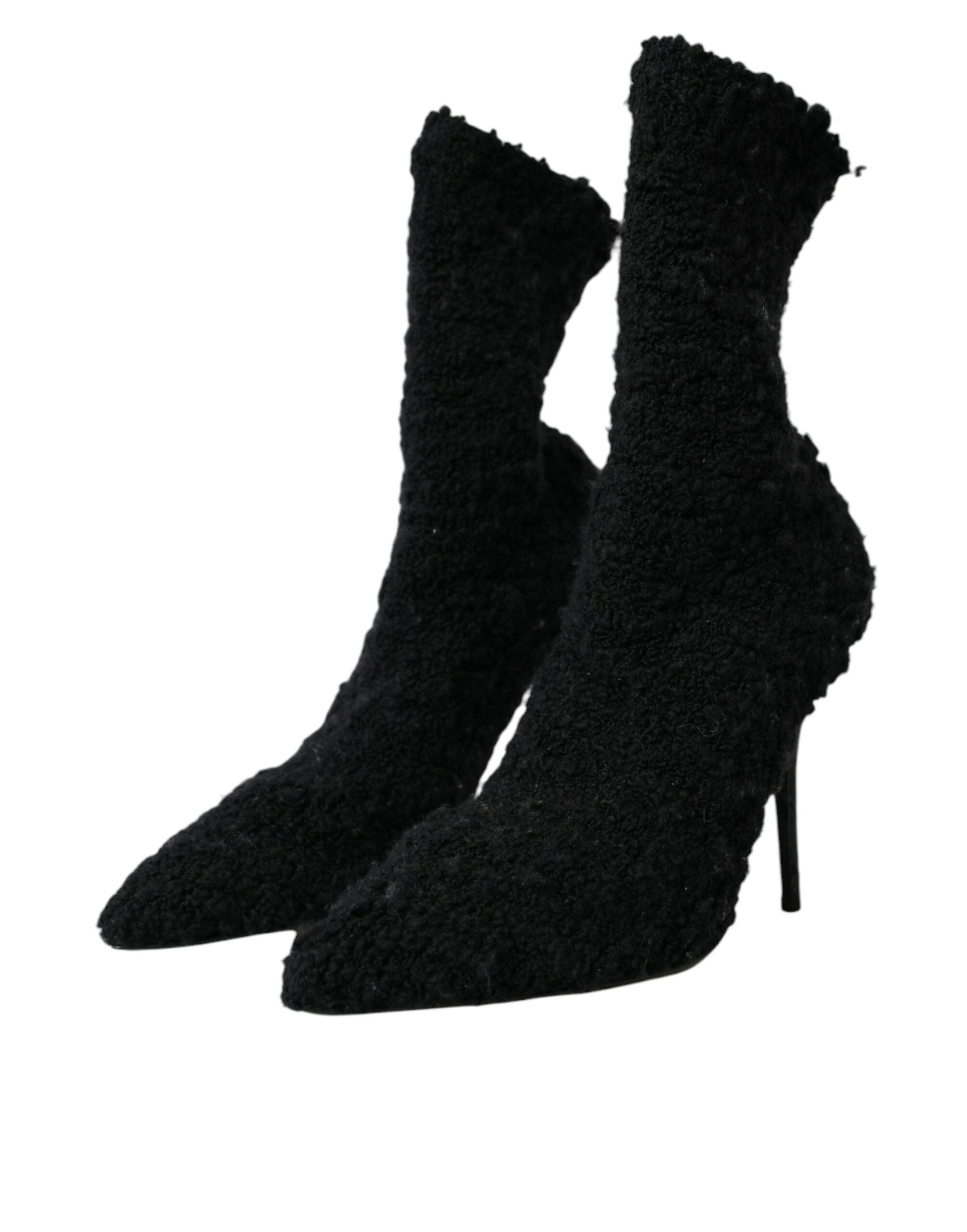 Παπούτσια Dolce &amp; Gabbana Black Stiletto Heels Mid Calf Boots