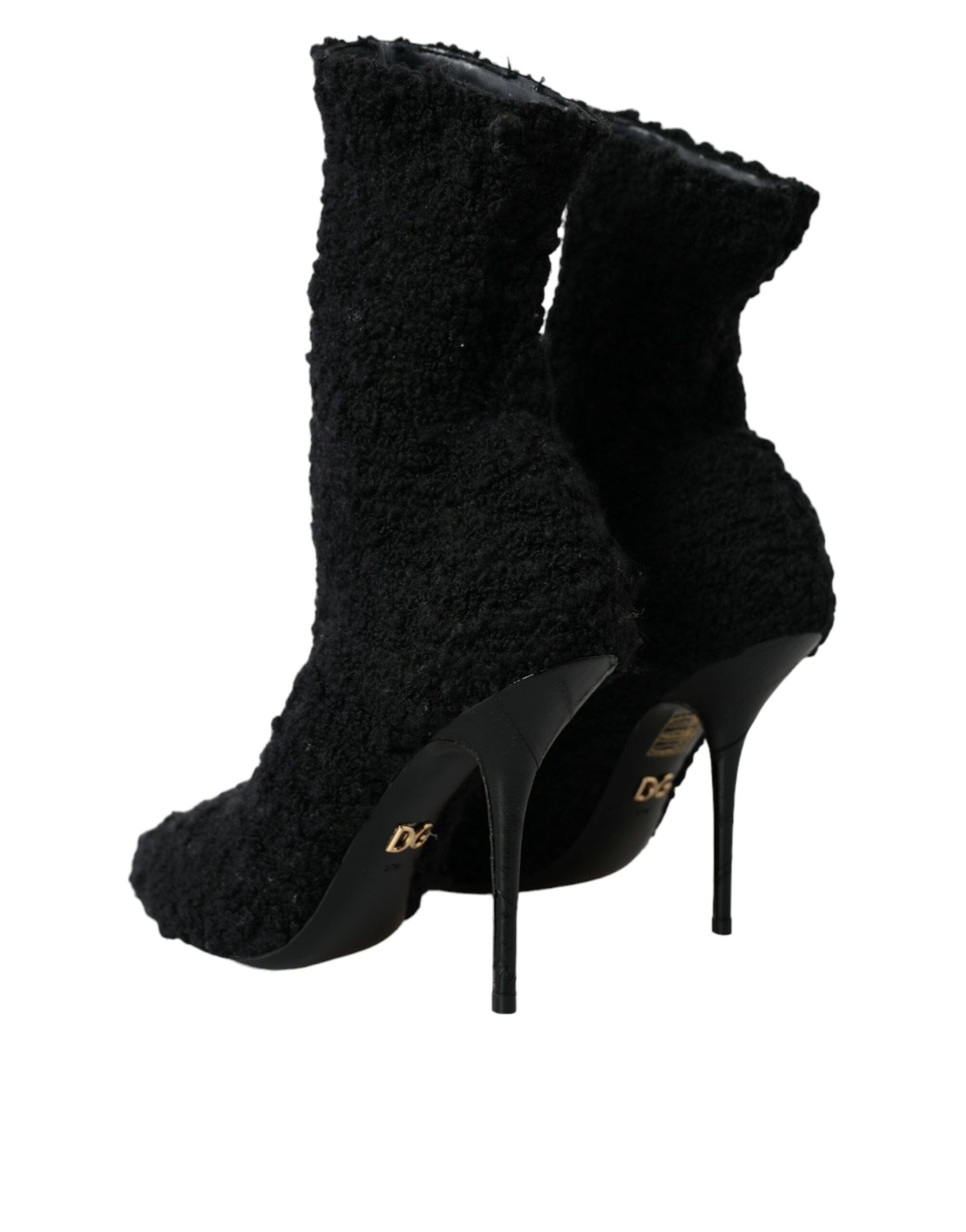 Παπούτσια Dolce &amp; Gabbana Black Stiletto Heels Mid Calf Boots