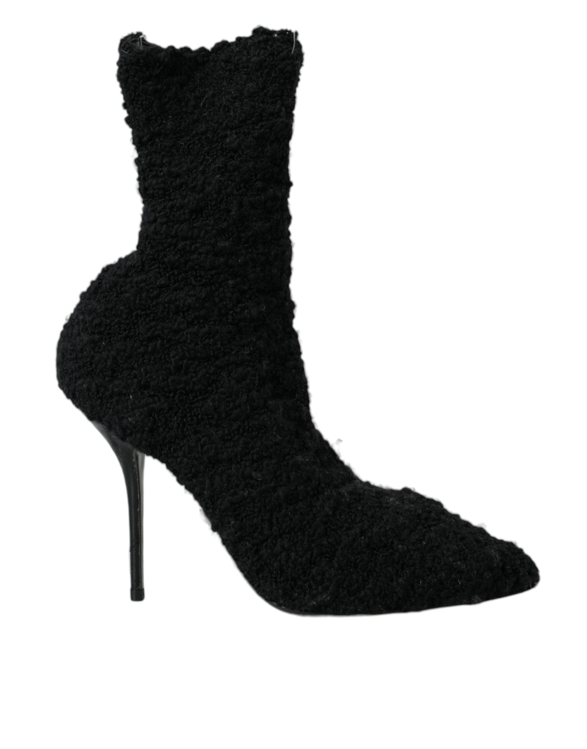 Παπούτσια Dolce &amp; Gabbana Black Stiletto Heels Mid Calf Boots