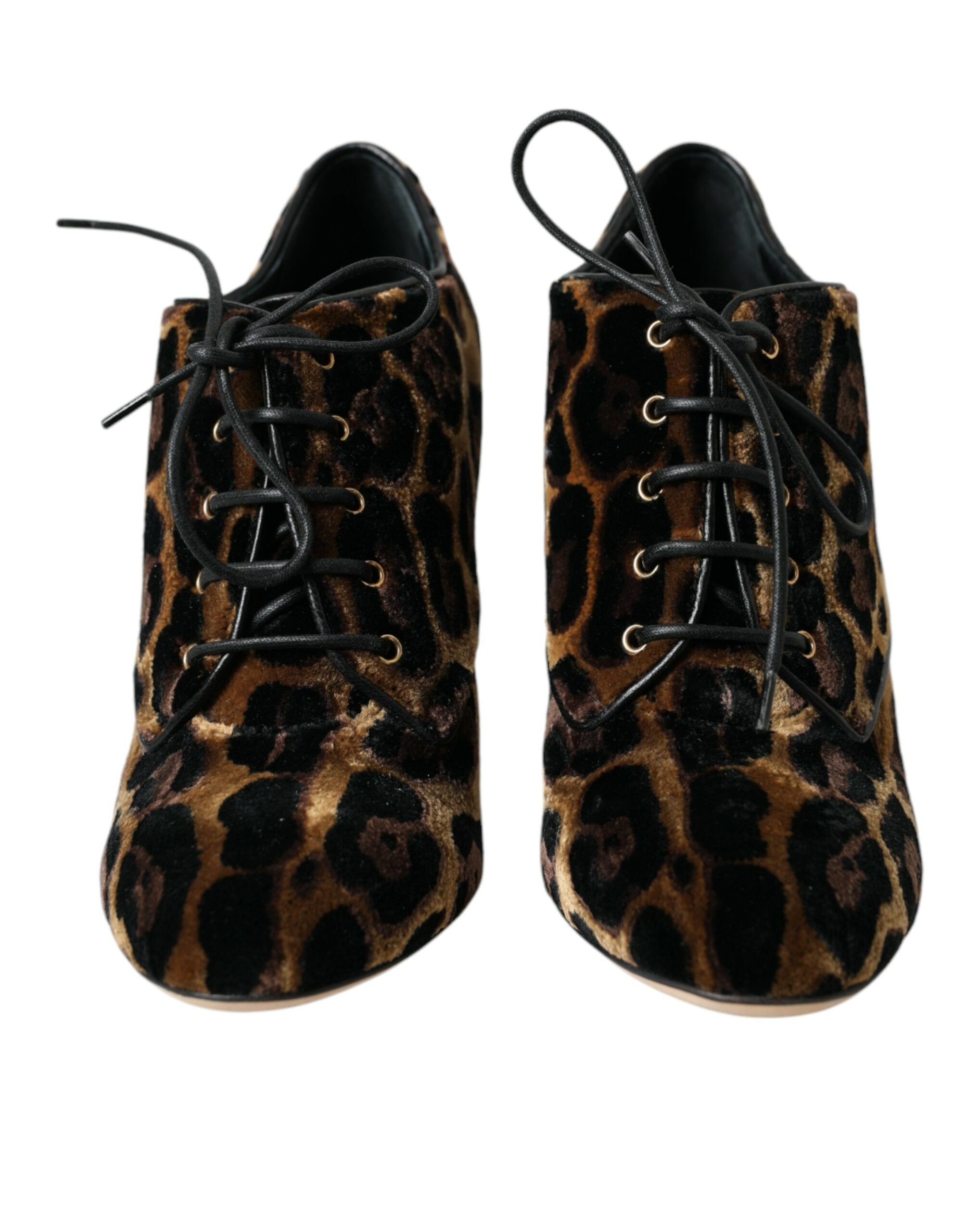 Παπούτσια Dolce &amp; Gabbana Brown Leopard Hair Lace Up Booties