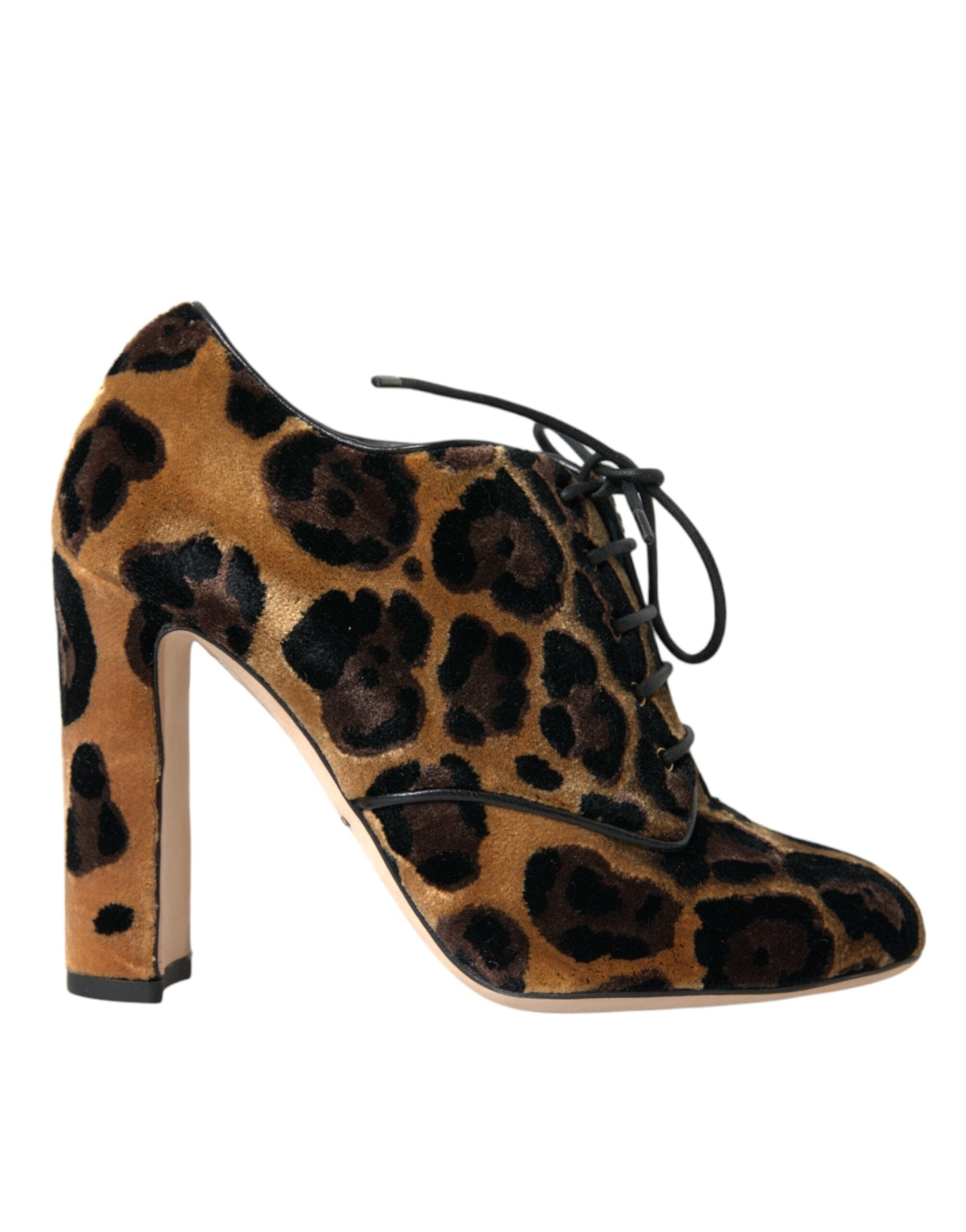 Παπούτσια Dolce &amp; Gabbana Brown Leopard Hair Lace Up Booties