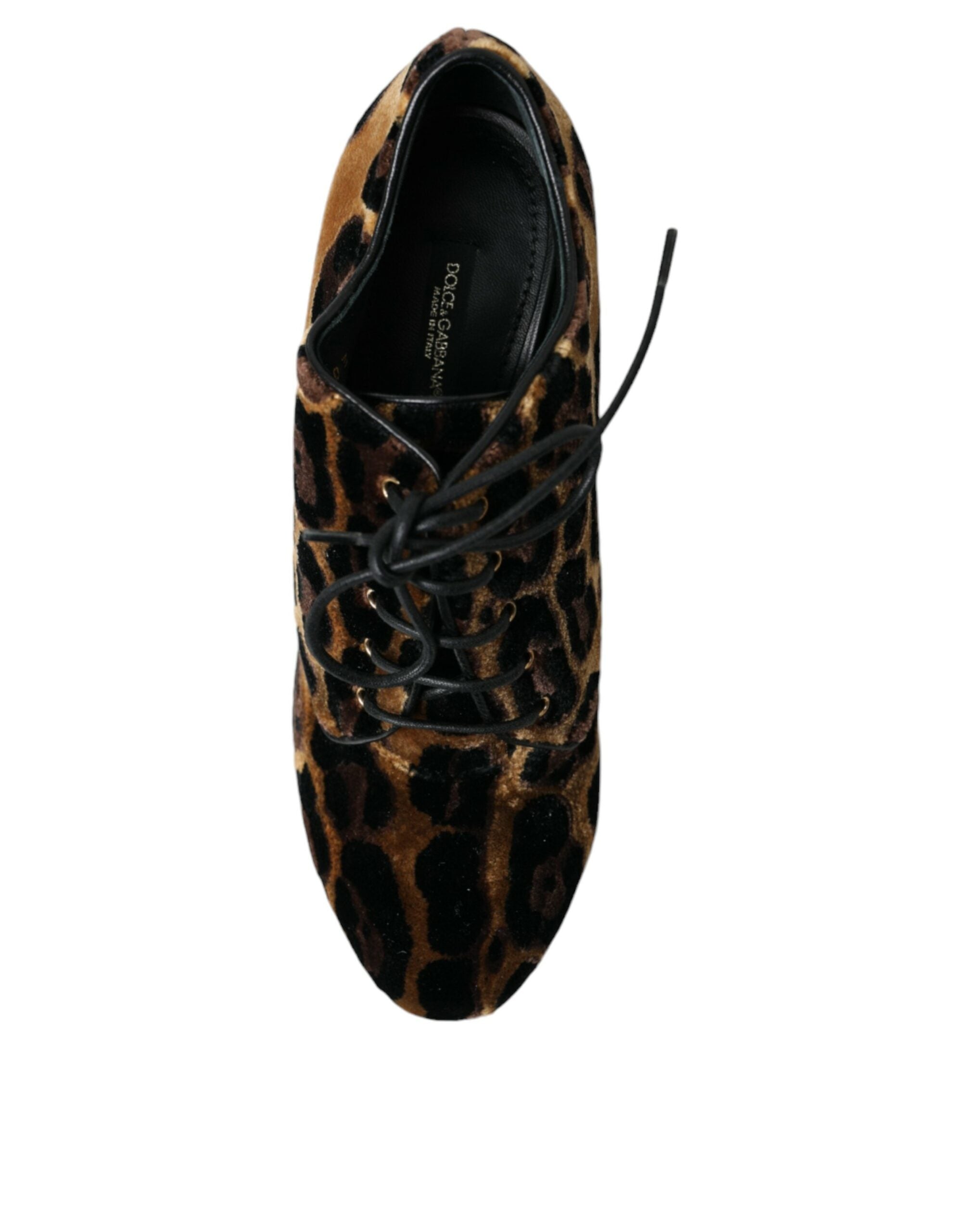 Παπούτσια Dolce &amp; Gabbana Brown Leopard Hair Lace Up Booties