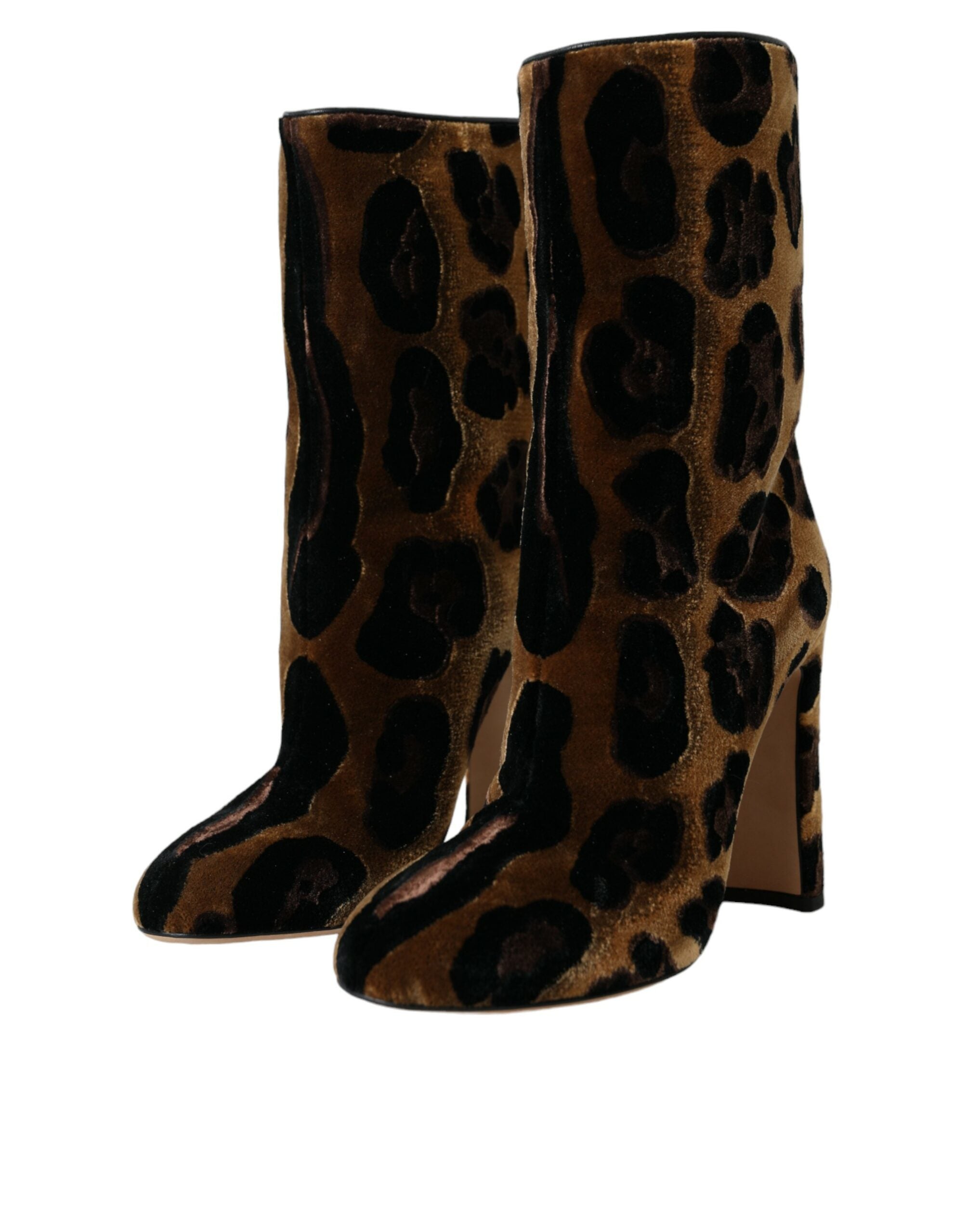 Παπούτσια Dolce &amp; Gabbana Brown Giraffe Leather Mid Calf Boots