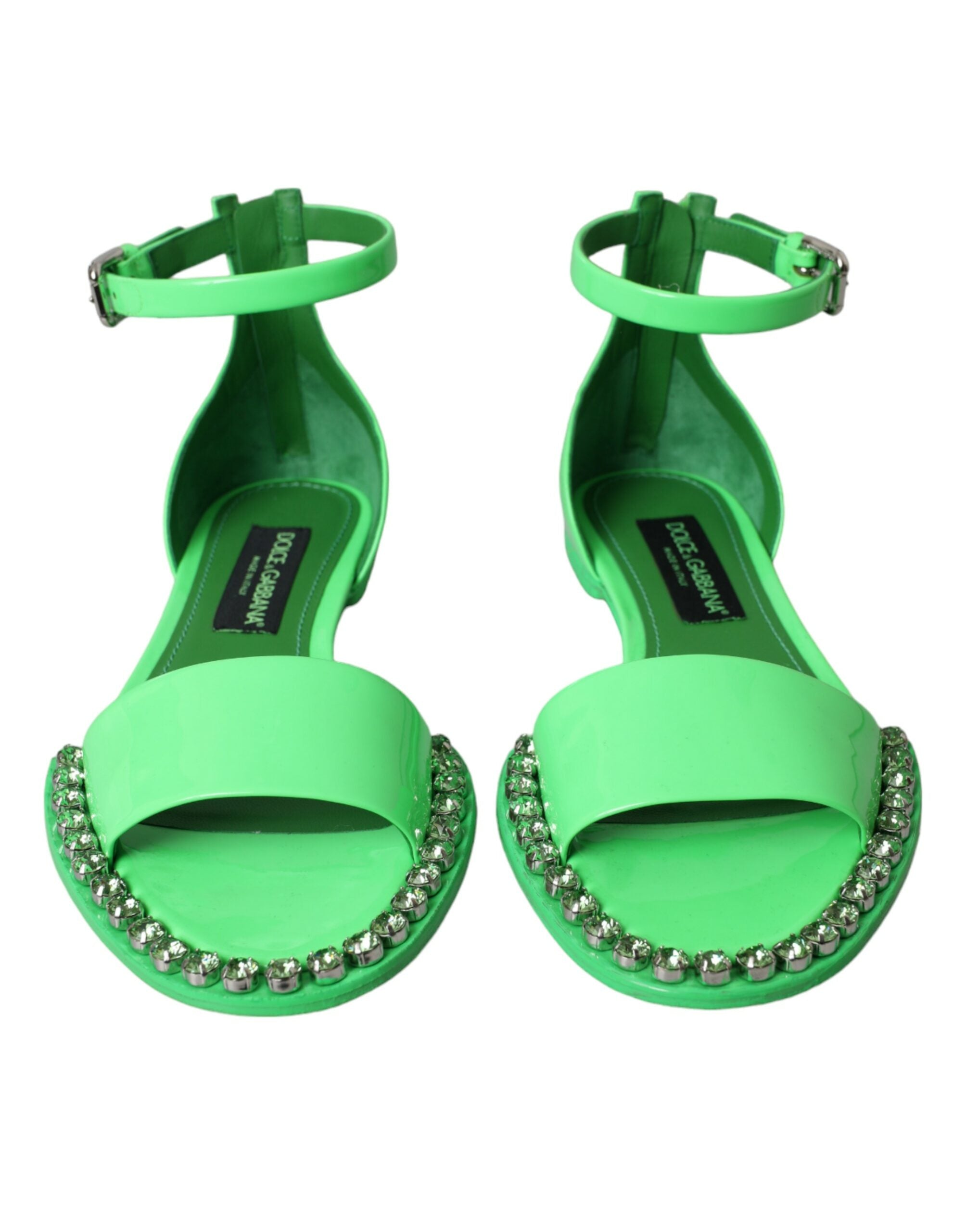 Παπούτσια Dolce &amp; Gabbana Neon Green Crystal Ankle Strap Παπούτσια