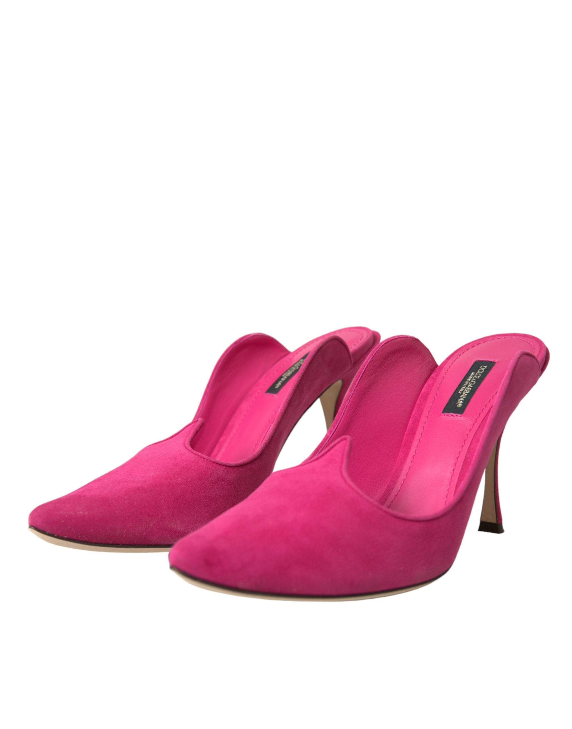 Παπούτσια Dolce &amp; Gabbana Fuchsia Suede Leather Mules Sandals