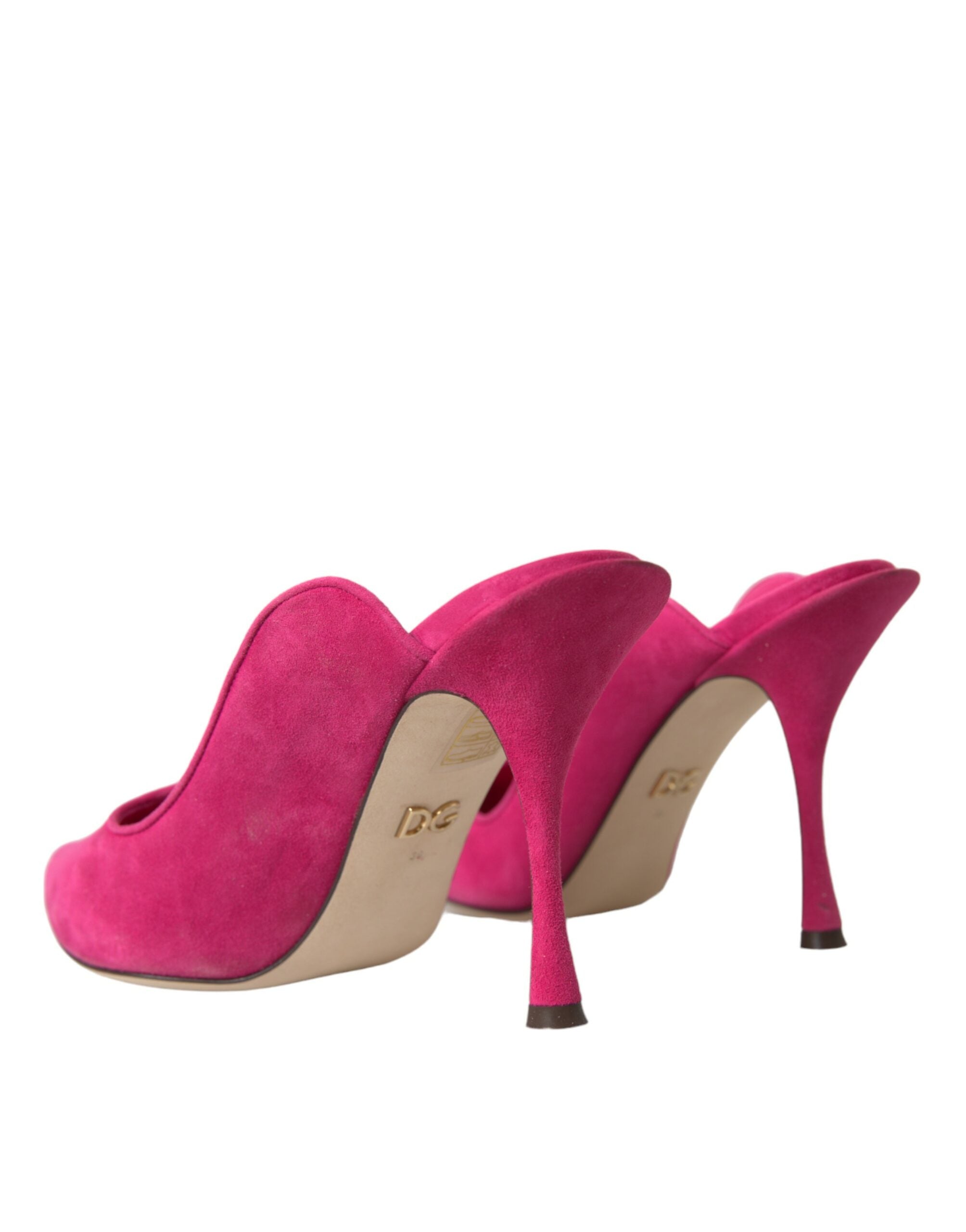 Παπούτσια Dolce &amp; Gabbana Fuchsia Suede Leather Mules Sandals