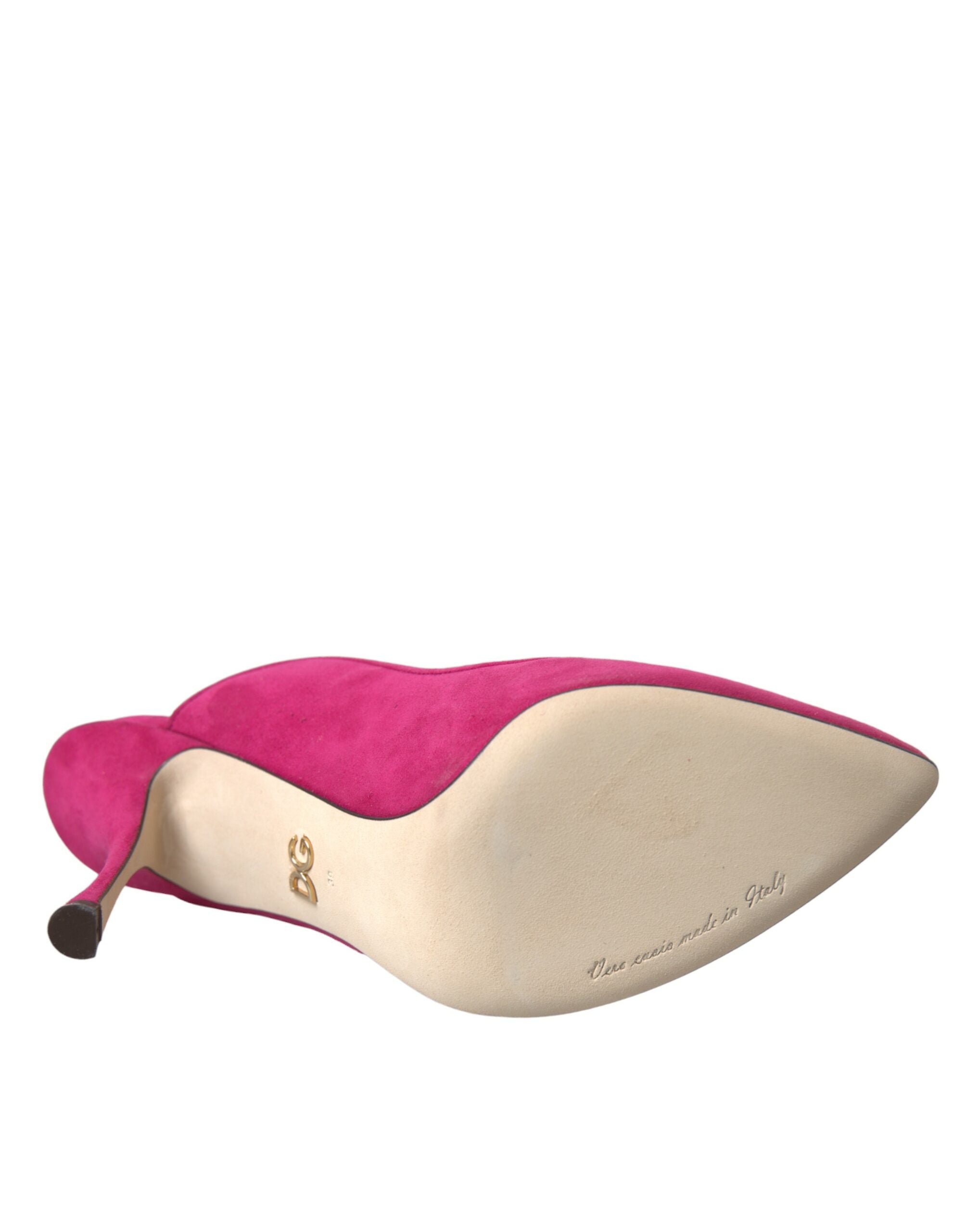 Παπούτσια Dolce &amp; Gabbana Fuchsia Suede Leather Mules Sandals