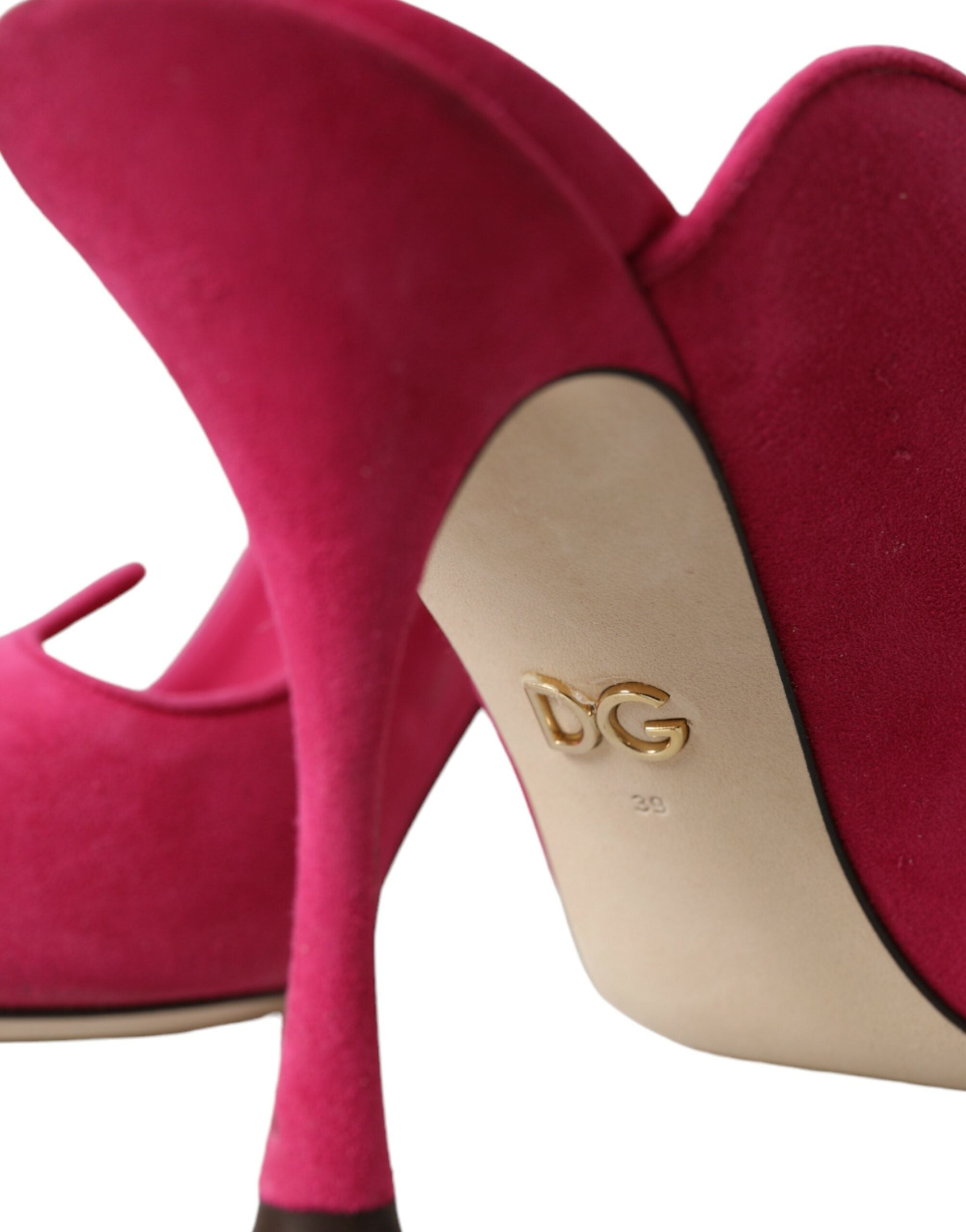 Παπούτσια Dolce &amp; Gabbana Fuchsia Suede Leather Mules Sandals