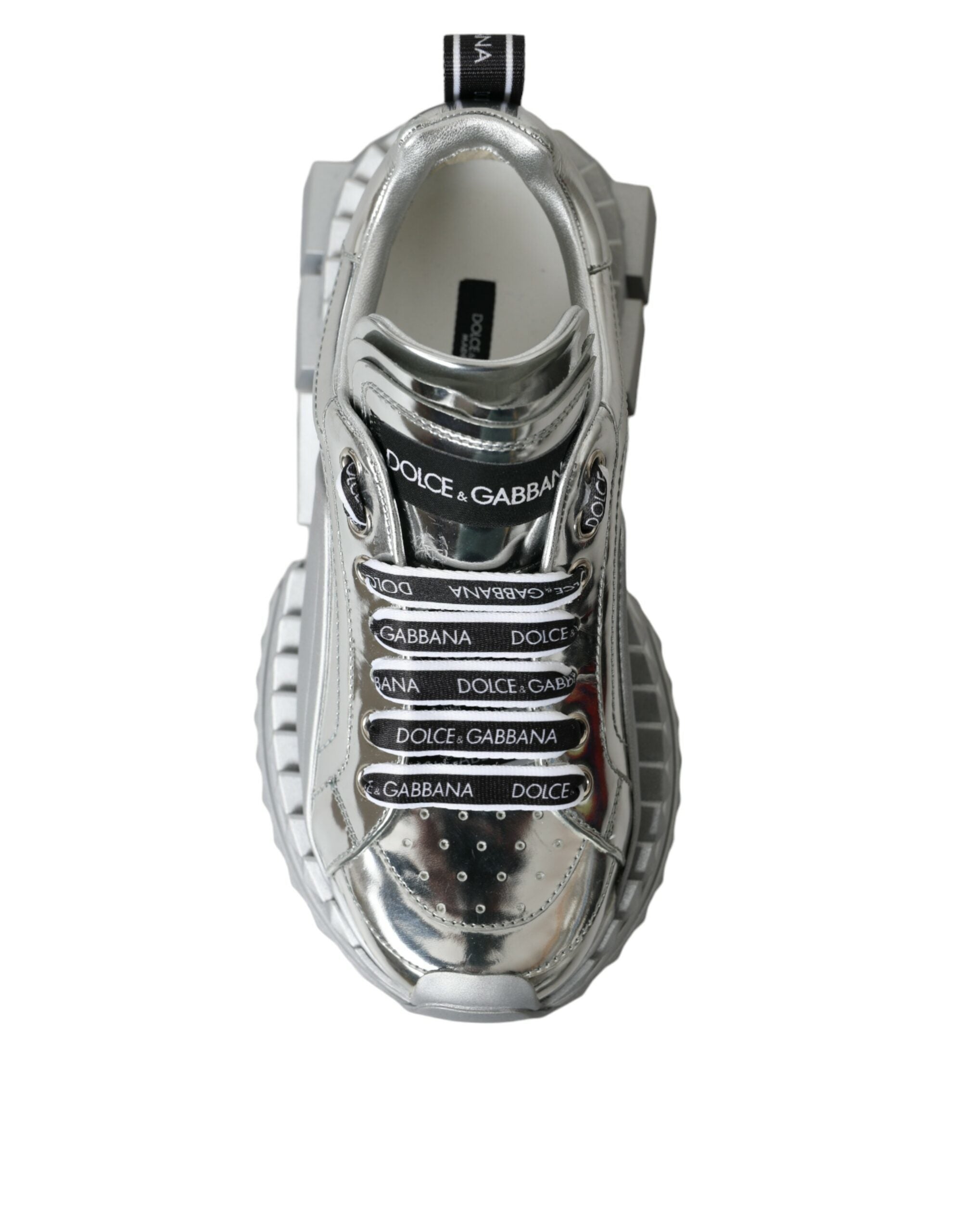 Παπούτσια Dolce &amp; Gabbana Silver Leather Super Queen Sneakers