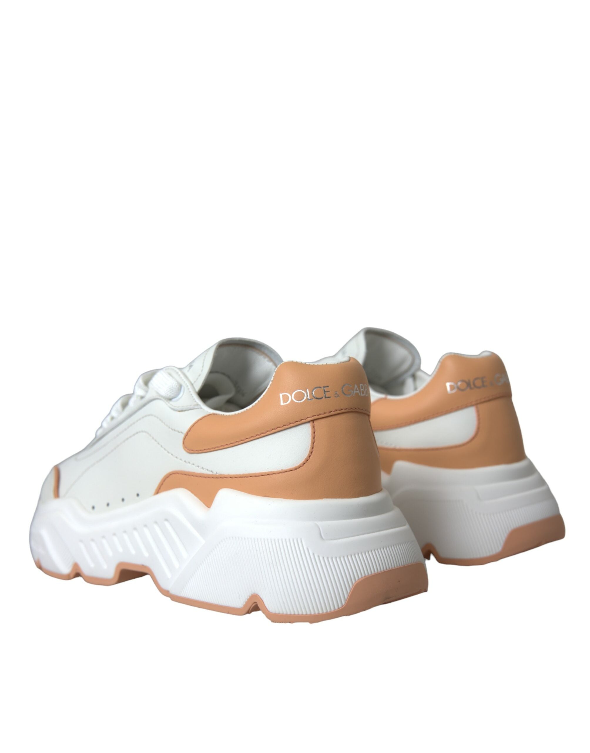 Dolce &amp; Gabbana White Peach DAYMASTER Δερμάτινα Sneakers Παπούτσια