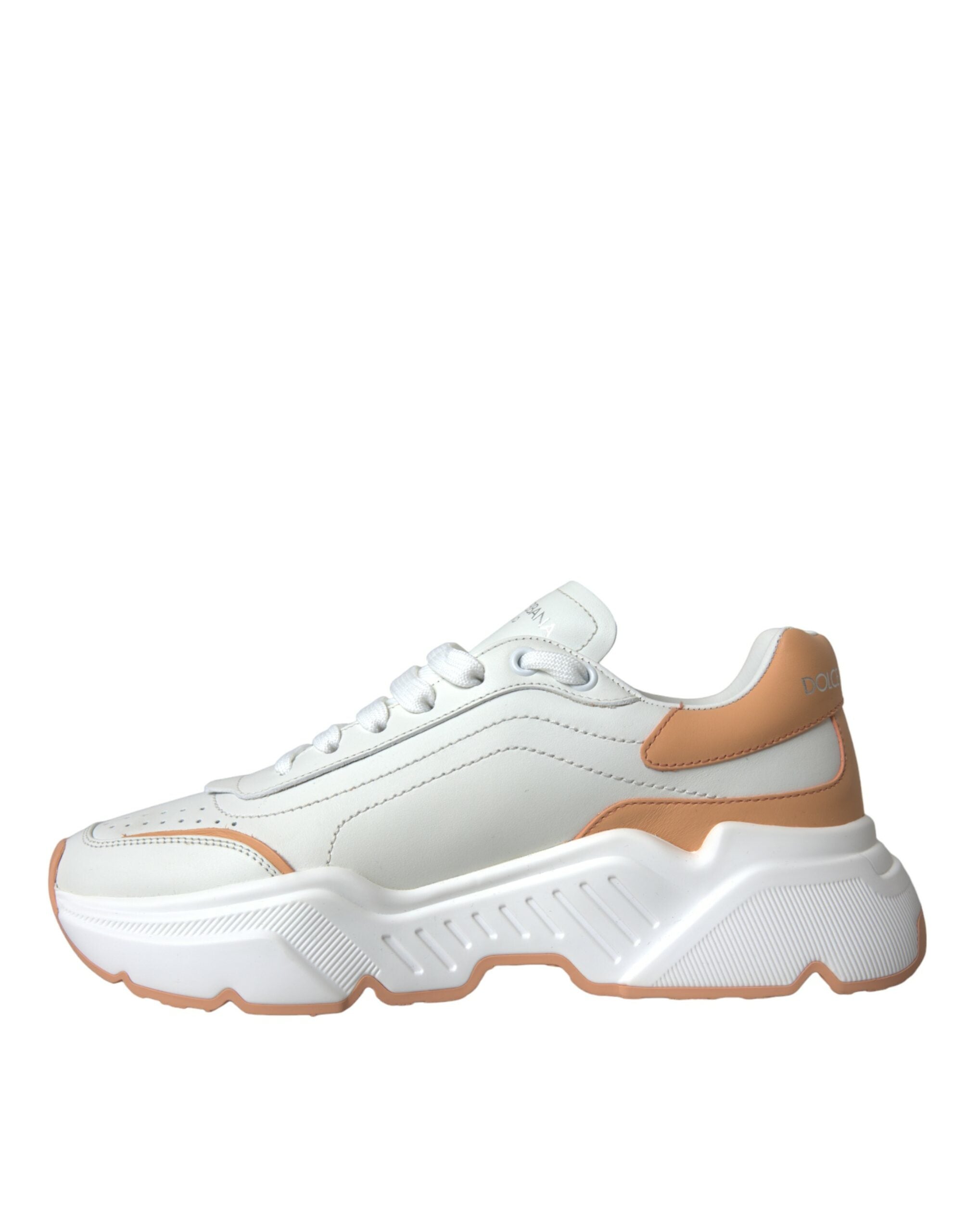 Dolce &amp; Gabbana White Peach DAYMASTER Δερμάτινα Sneakers Παπούτσια