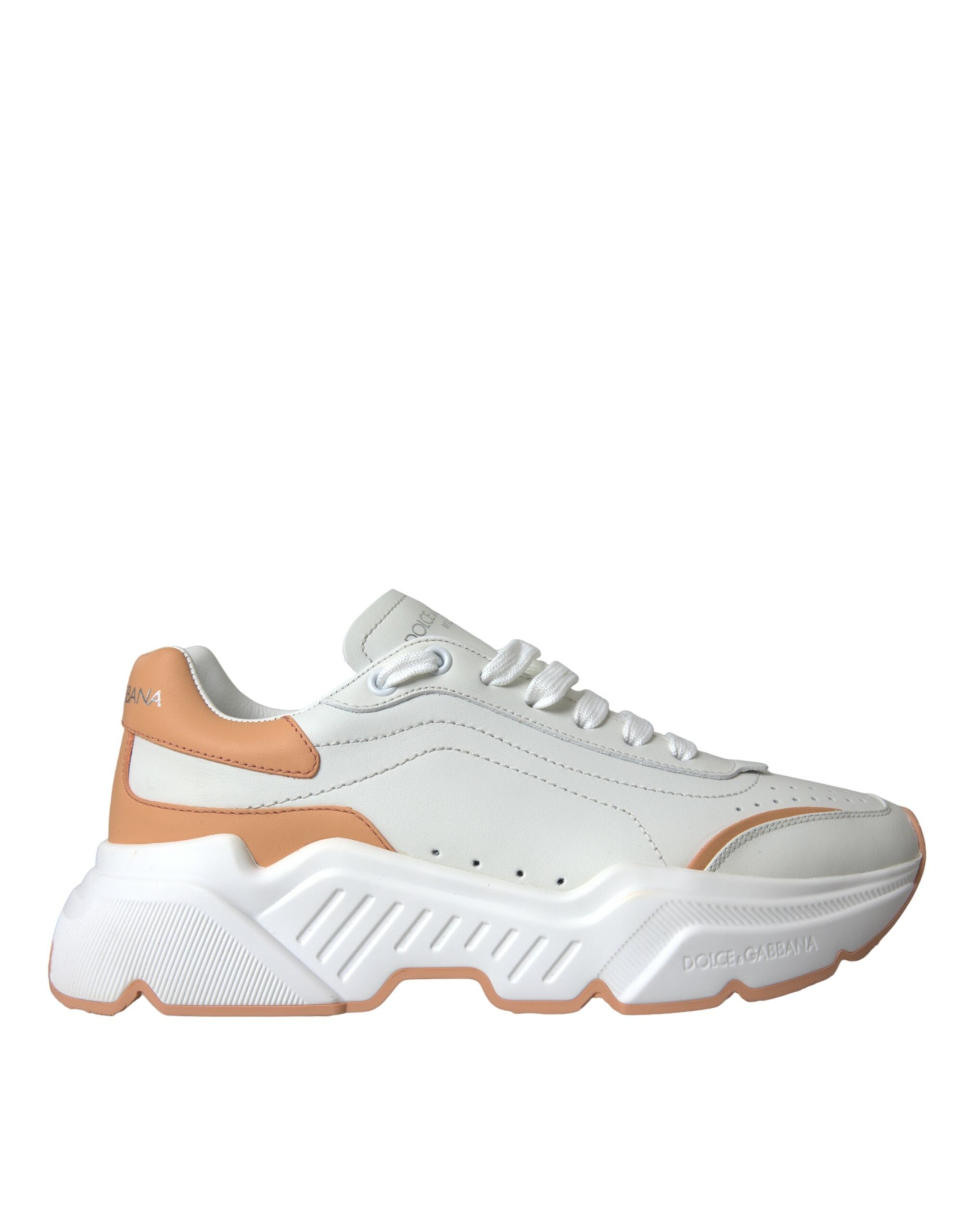 Dolce &amp; Gabbana White Peach DAYMASTER Δερμάτινα Sneakers Παπούτσια