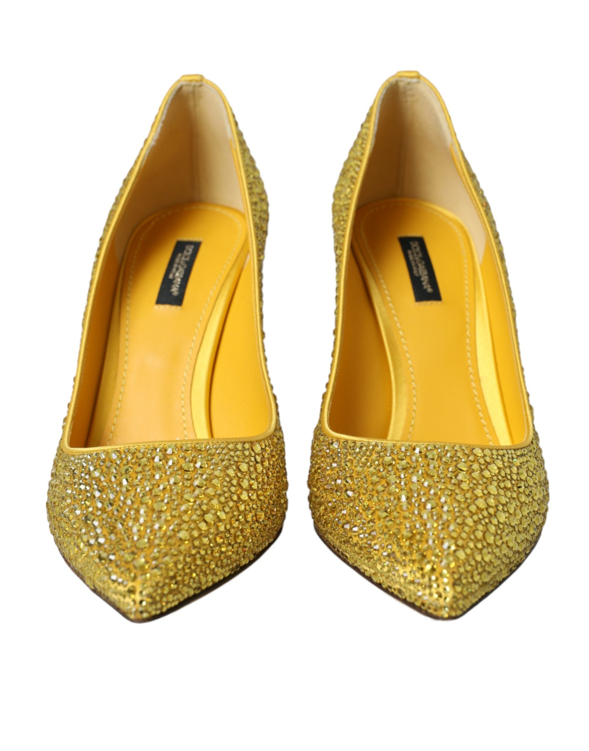 Dolce & Gabbana Yellow Strass Crystal Heels Pumps Shoes