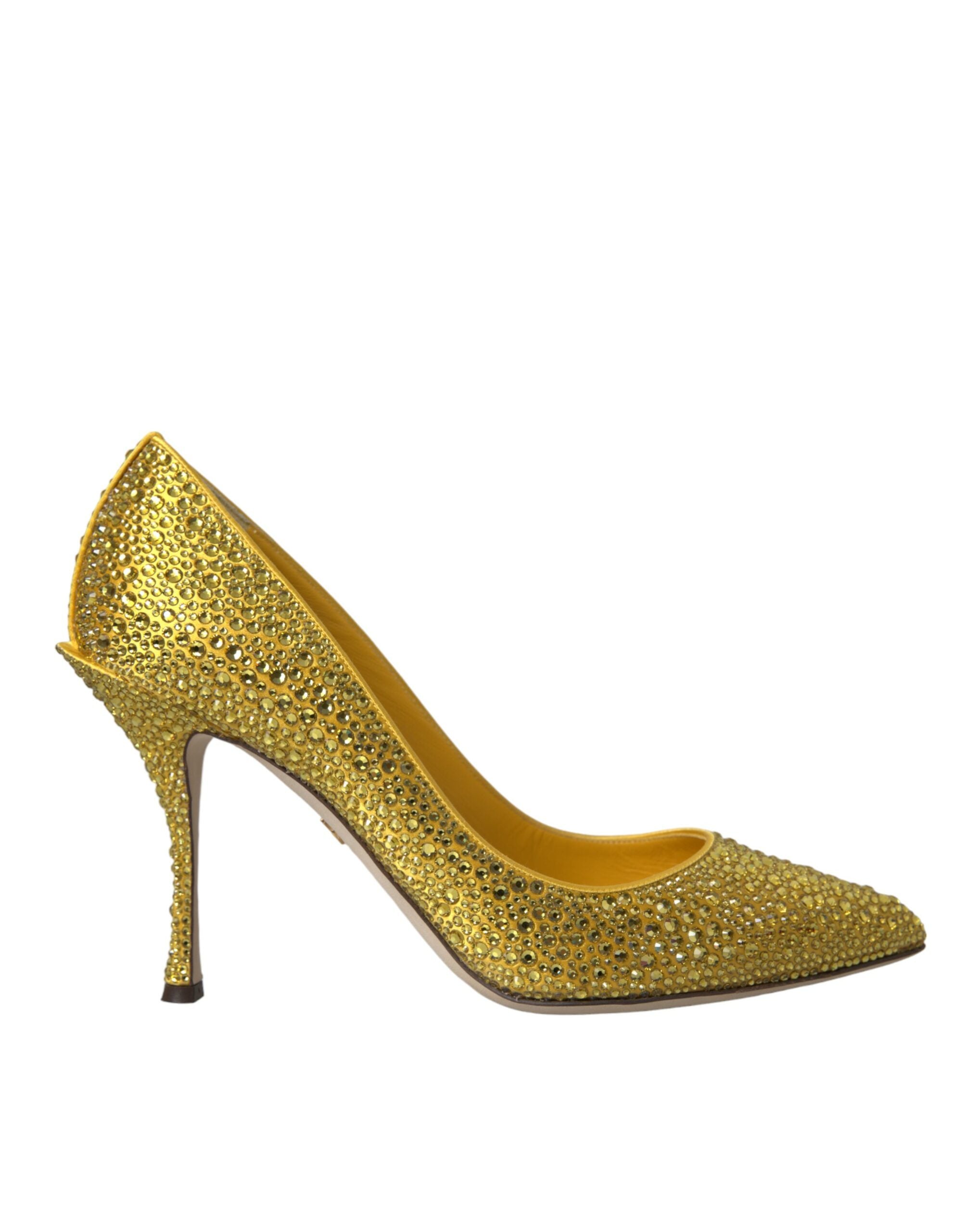 Παπούτσια Dolce &amp; Gabbana Yellow Strass Crystal Heels Pumps