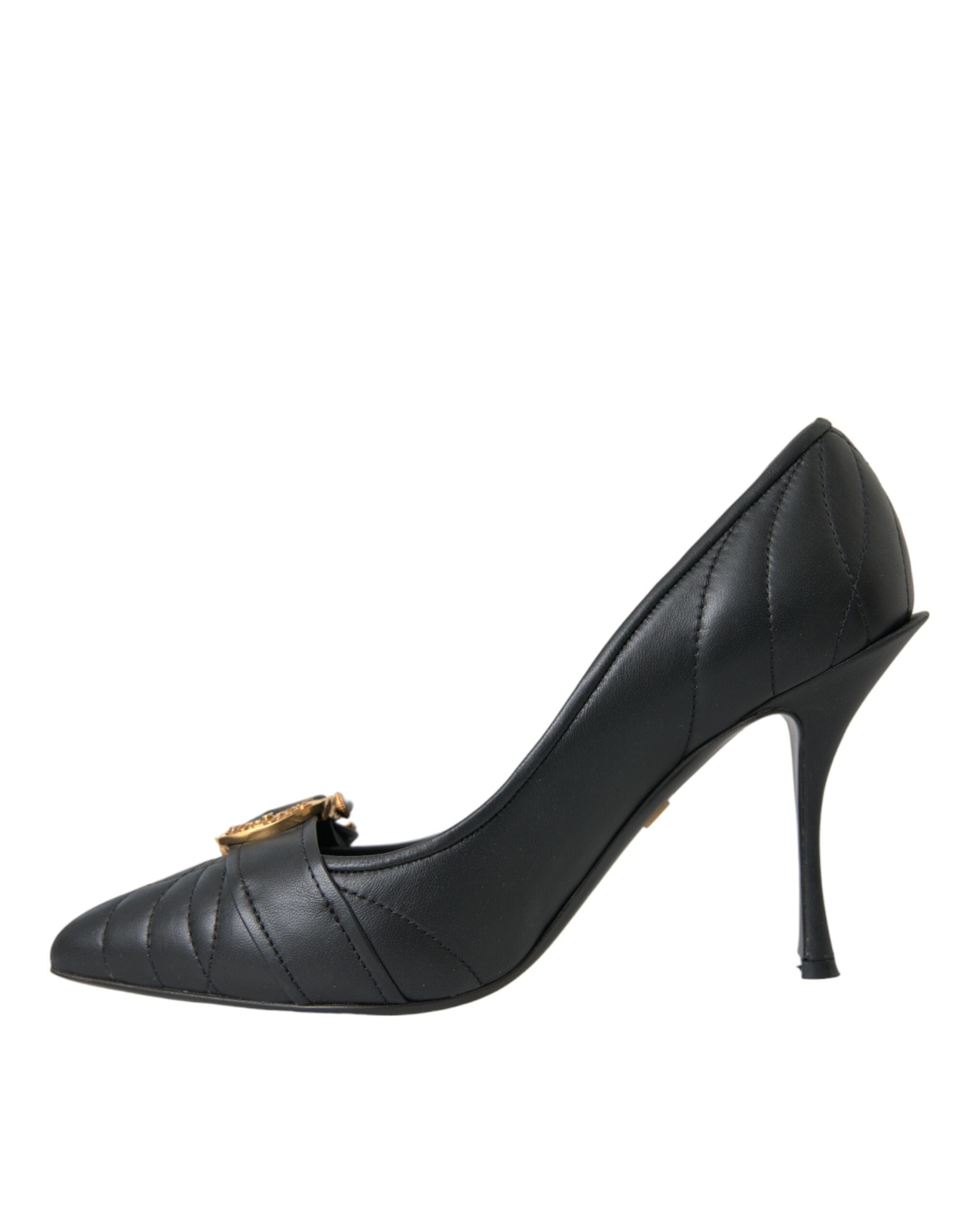 Παπούτσια Dolce &amp; Gabbana Black Devotion με δερμάτινα τακούνια Pumps