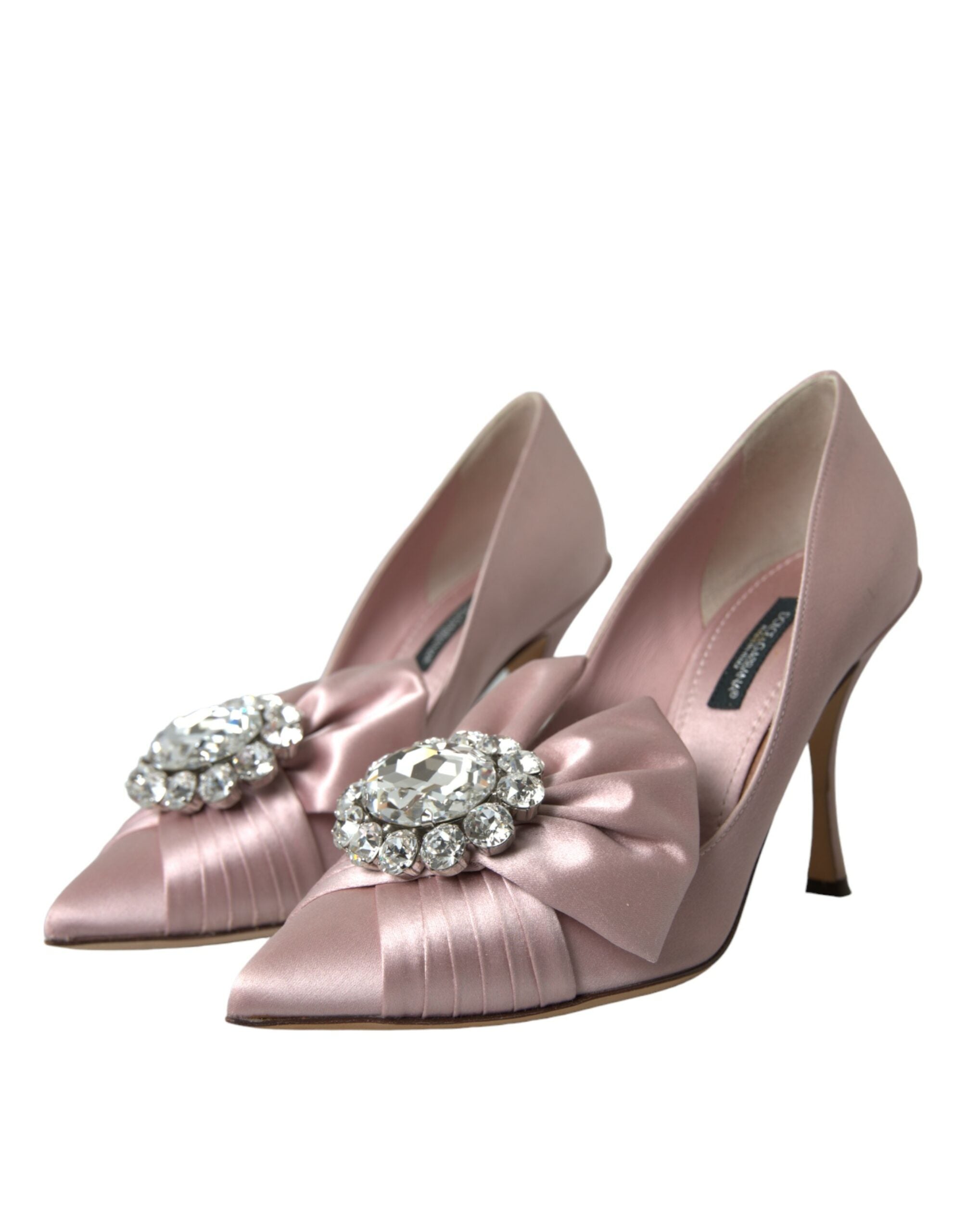 Παπούτσια Dolce &amp; Gabbana Pink Satin Crystal ψηλοτάκουνα Pumps