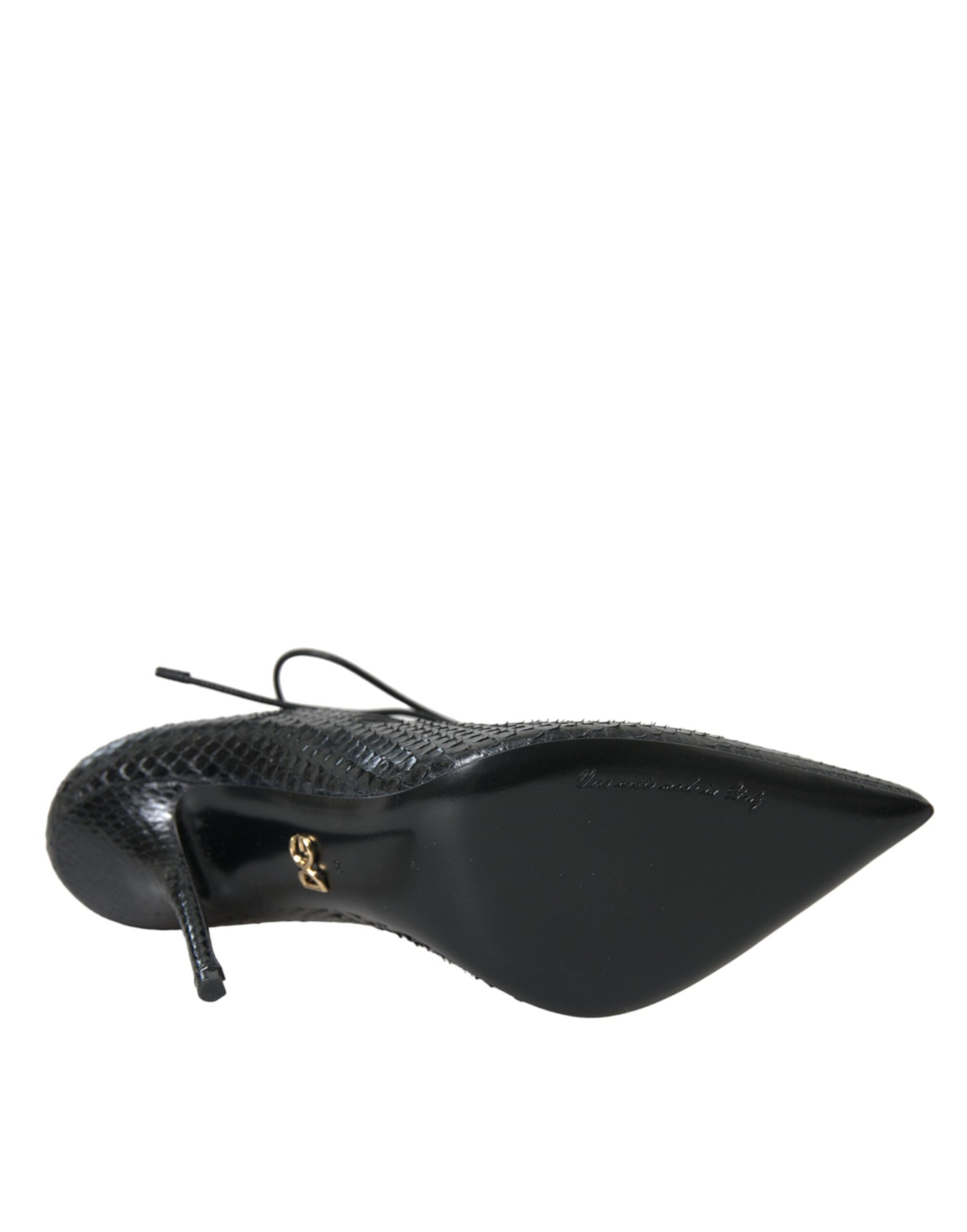 Παπούτσια Dolce &amp; Gabbana Black Python Leather Mary Jane Pumps