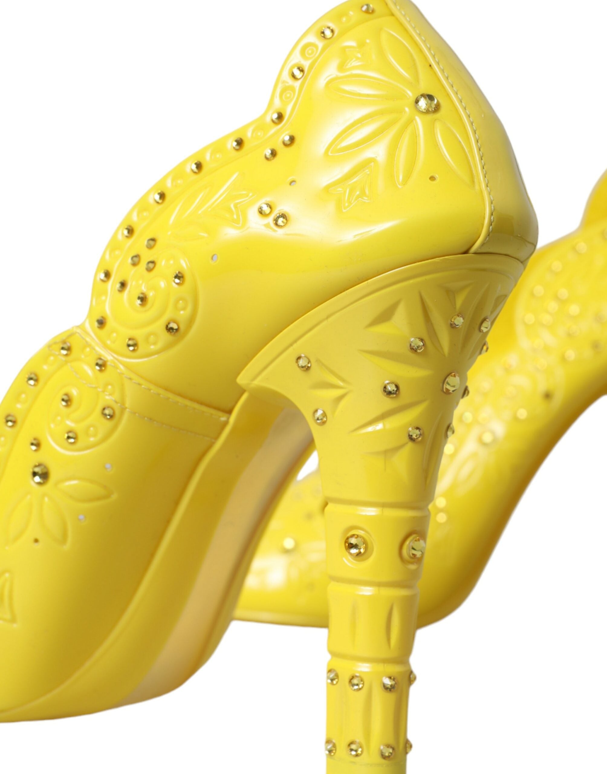 Παπούτσια Dolce &amp; Gabbana Yellow Crystal CINDERELLA Heels Pumps