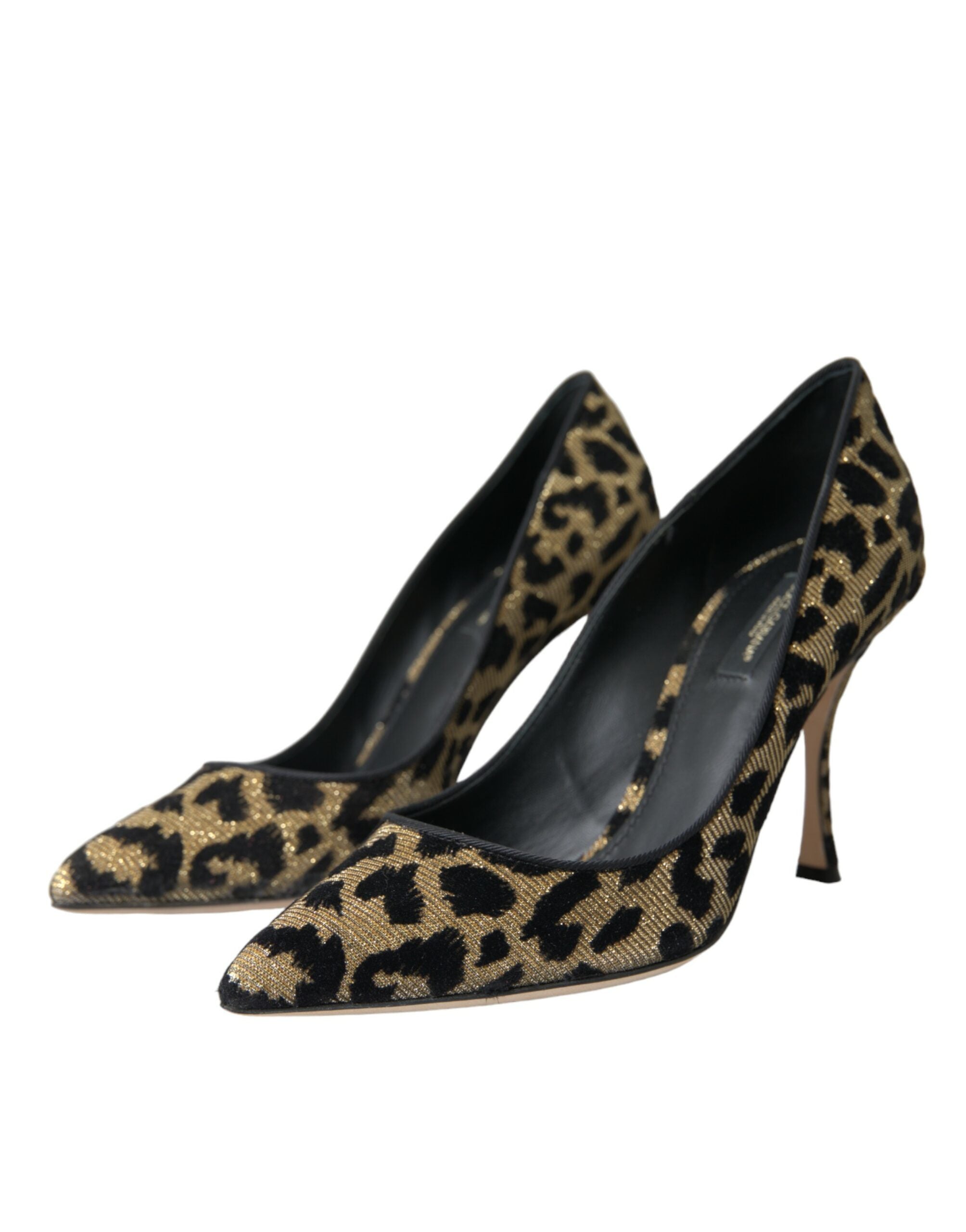 Παπούτσια Dolce &amp; Gabbana Black Gold Leopard Lurex Heels Pumps