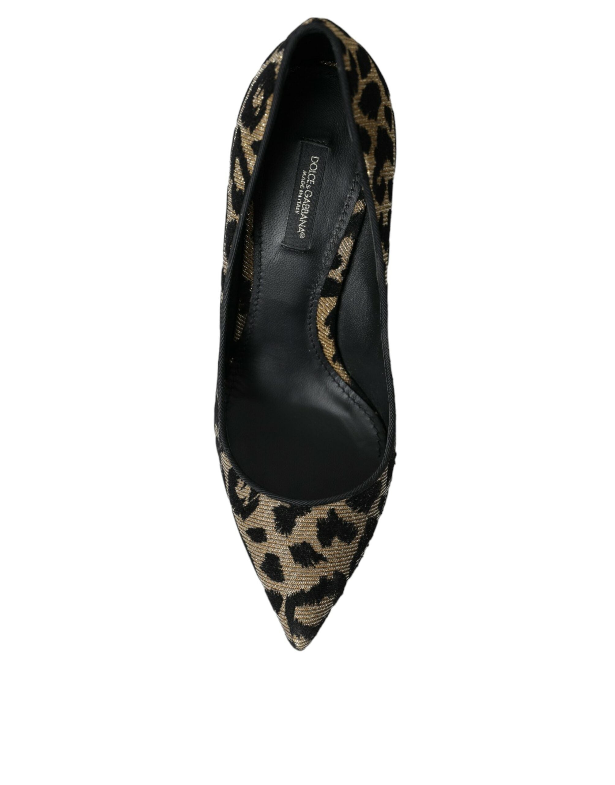 Παπούτσια Dolce &amp; Gabbana Black Gold Leopard Lurex Heels Pumps