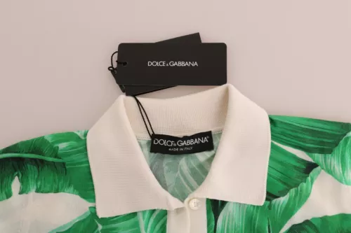 T-shirt Dolce &amp; Gabbana Green Banana Print Silk Polo