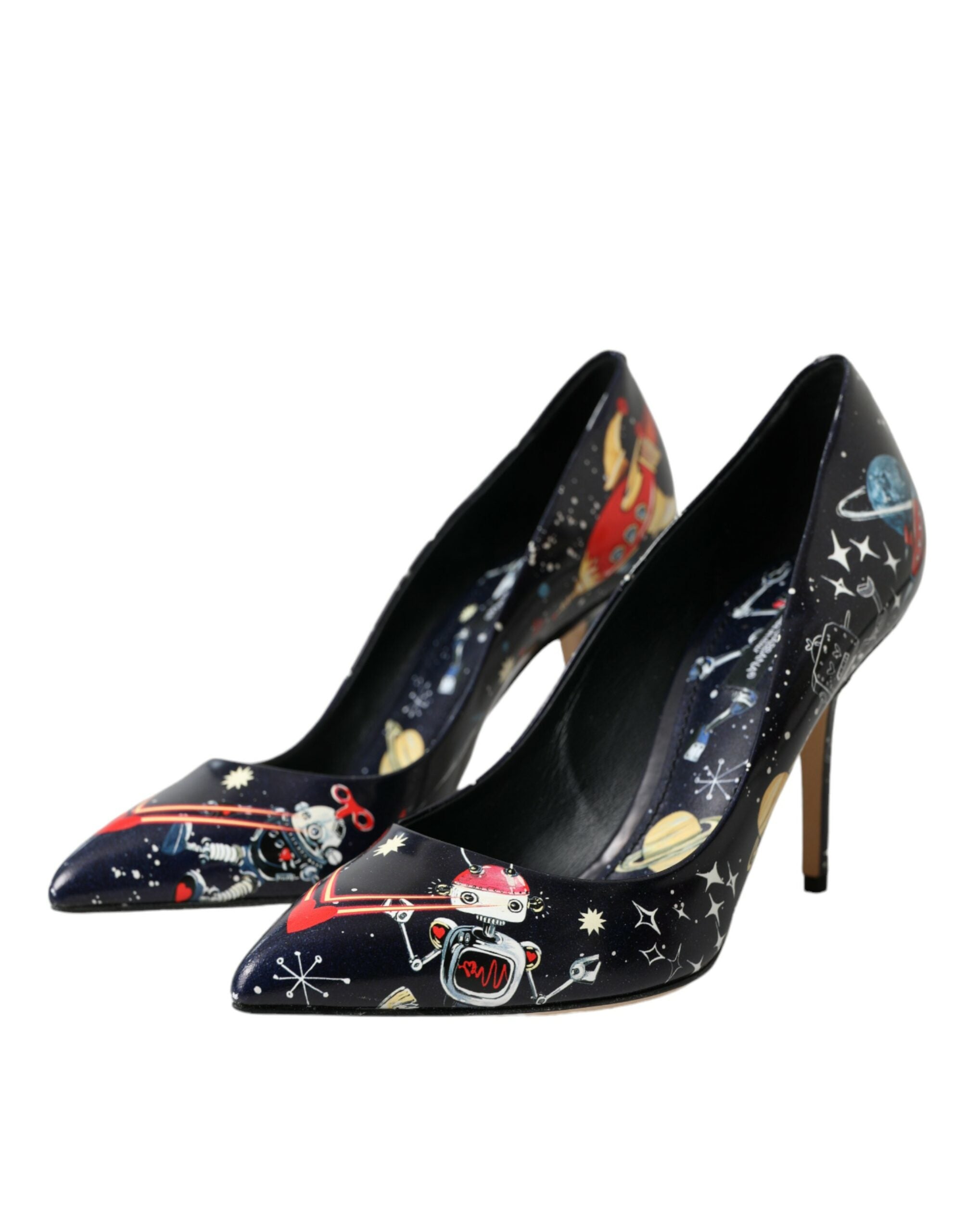 Dolce &amp; Gabbana Blue Space Robot Δερμάτινα Τακούνια Pumps Παπούτσια