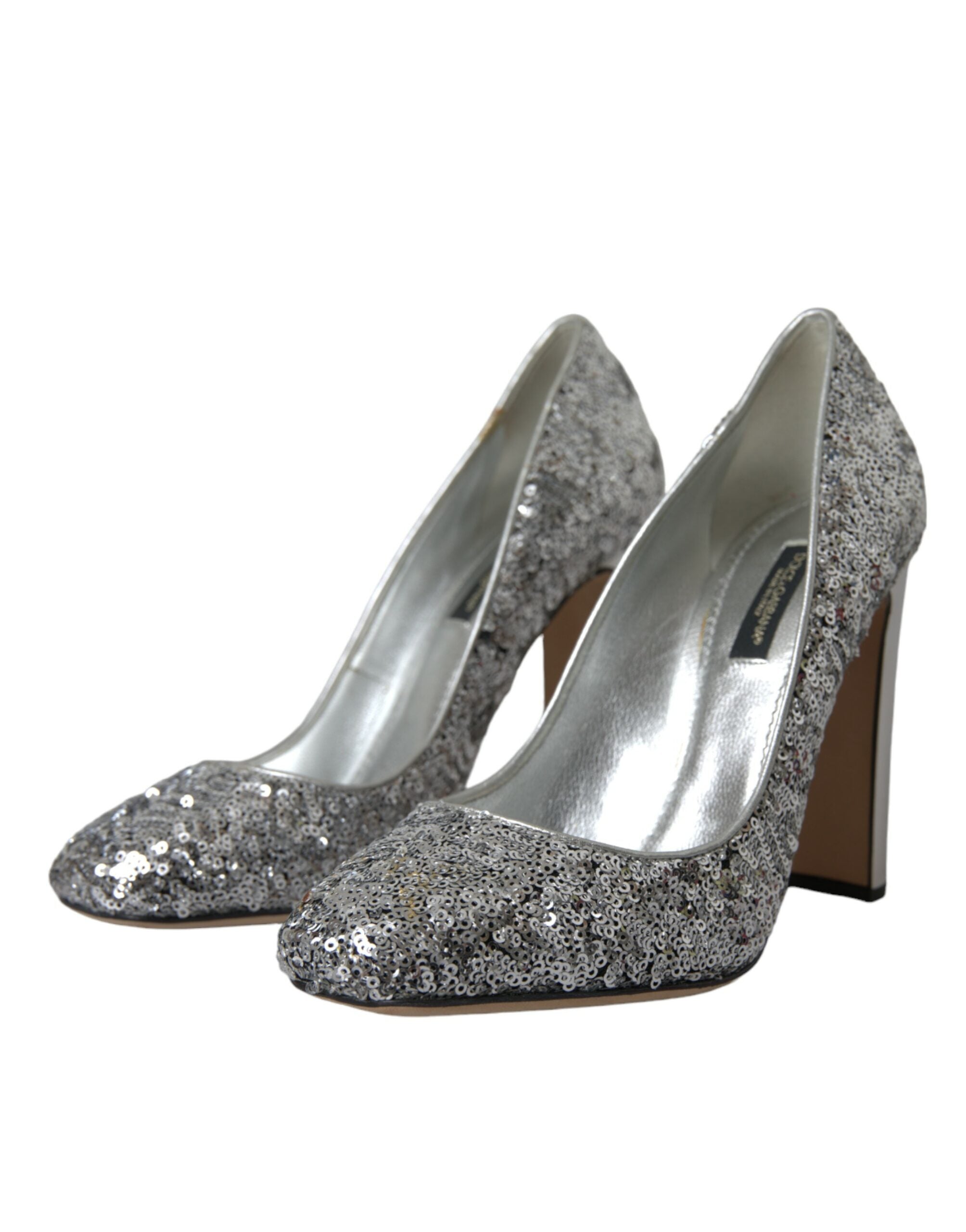 Παπούτσια Dolce &amp; Gabbana Silver Sequin Embellished Heels Pumps