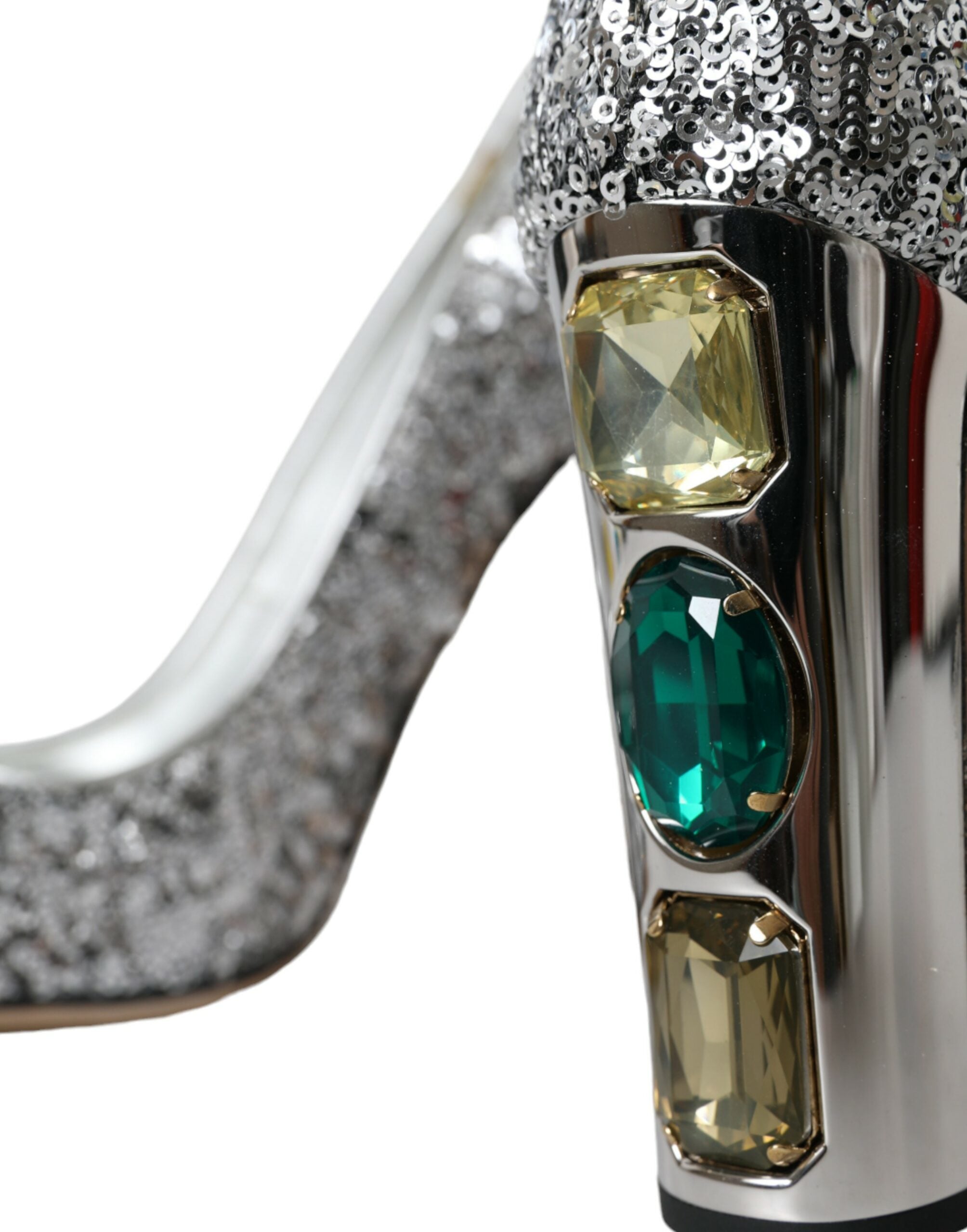 Παπούτσια Dolce &amp; Gabbana Silver Sequin Embellished Heels Pumps