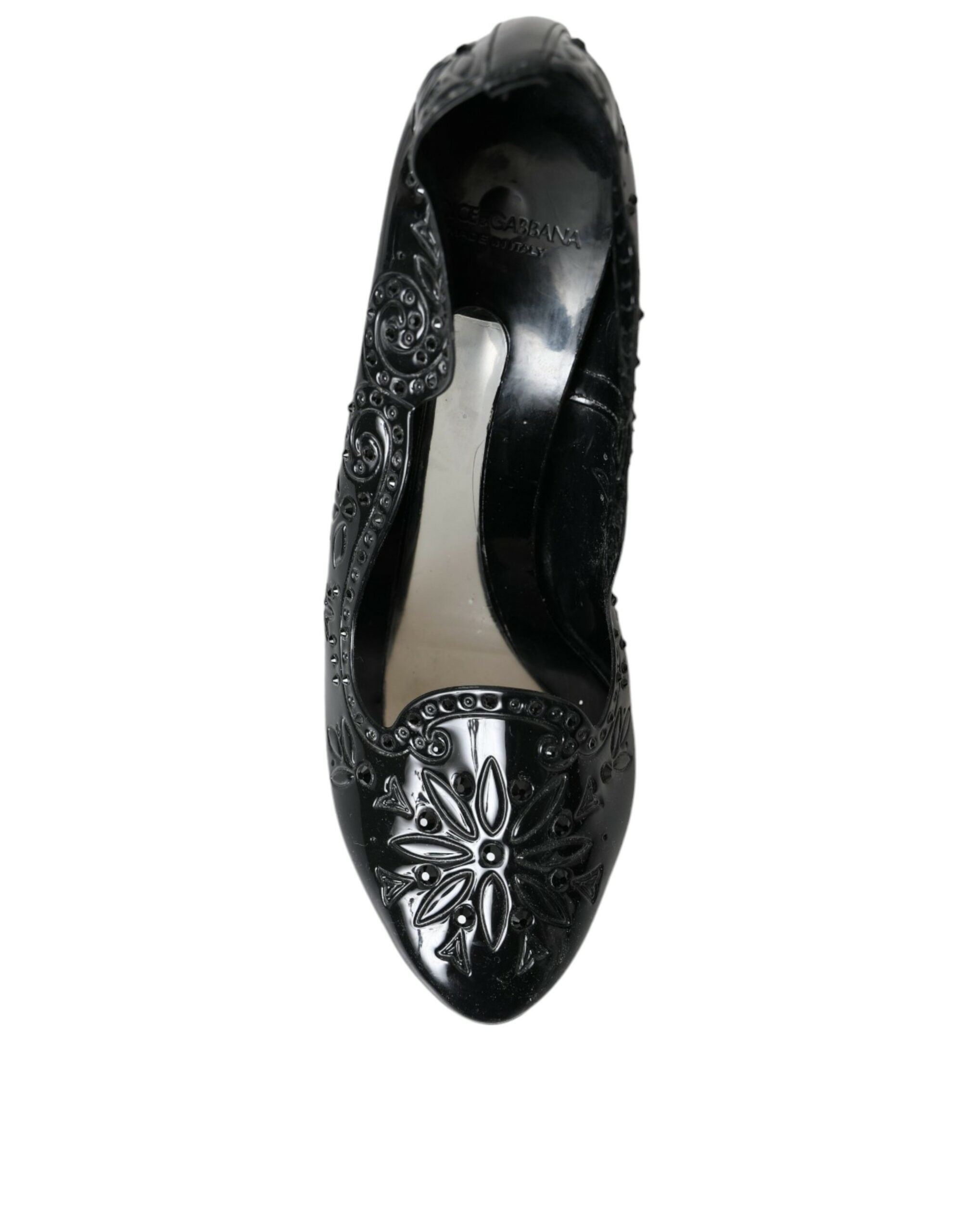 Παπούτσια Dolce &amp; Gabbana Black Crystal CINDERELLA Heels Pumps