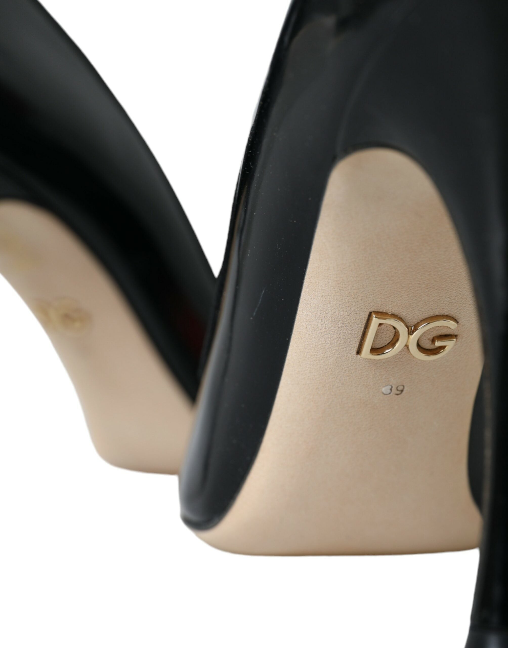 Παπούτσια Dolce &amp; Gabbana Μαύρο Δερμάτινο WOW Patch Heels Pumps