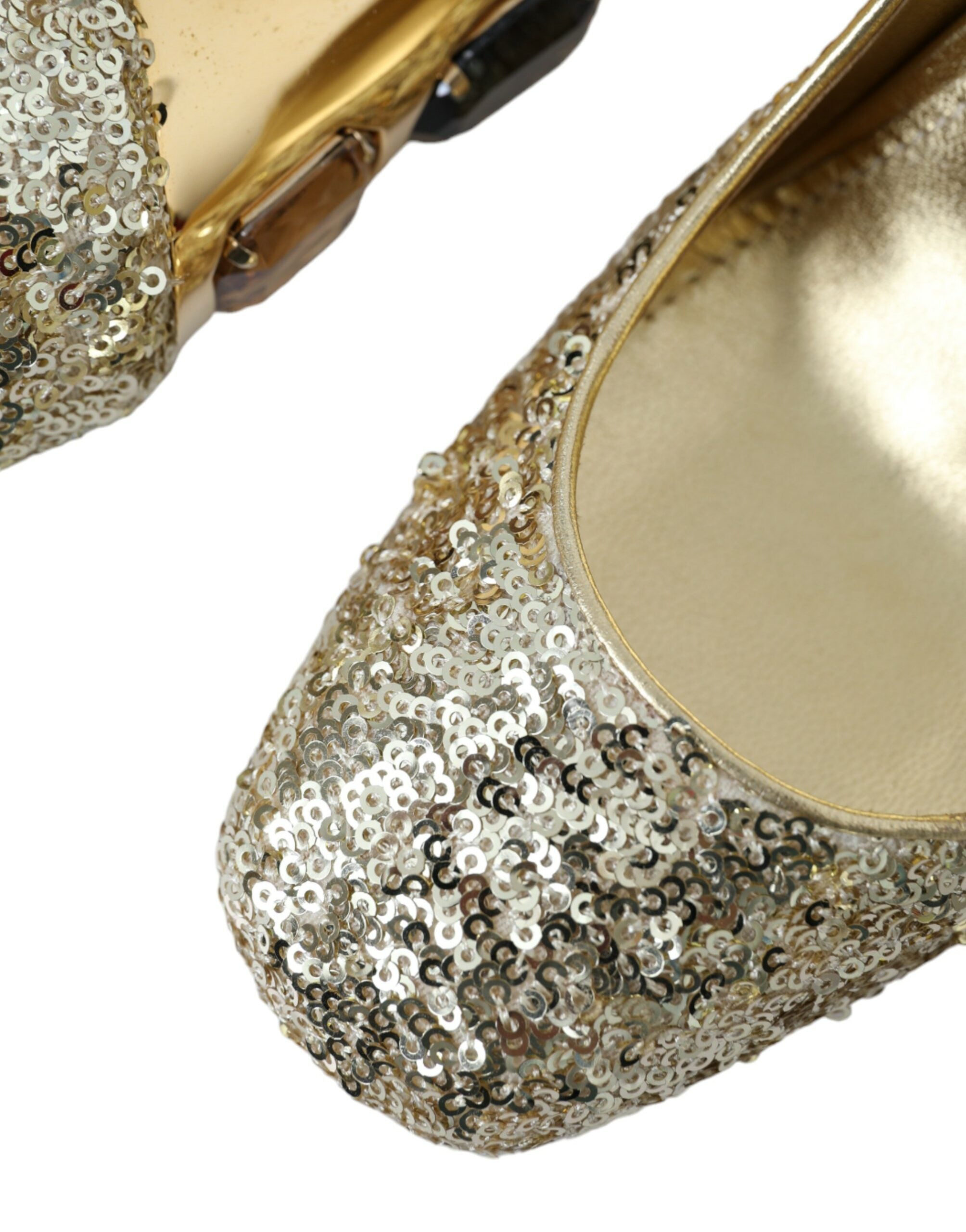 Παπούτσια Dolce &amp; Gabbana Gold Sequin Crystal Heels Pumps