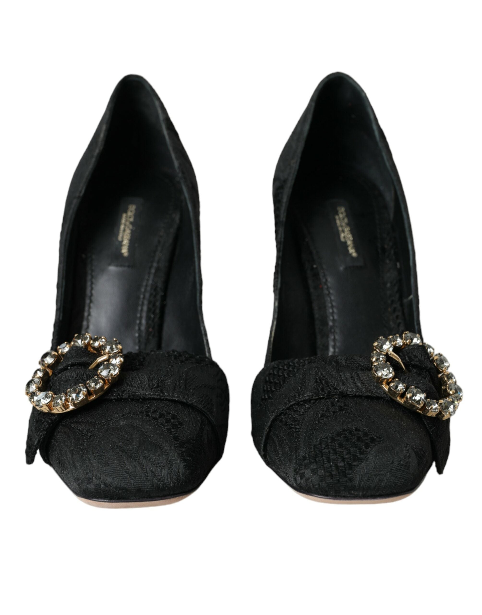 Παπούτσια με τακούνια Dolce &amp; Gabbana Black Brocade Crystals Pumps