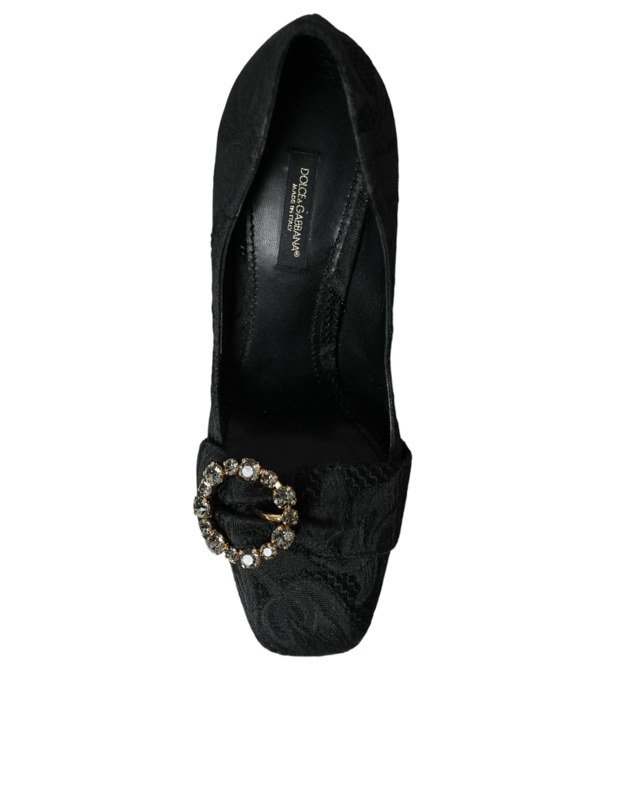 Παπούτσια με τακούνια Dolce &amp; Gabbana Black Brocade Crystals Pumps