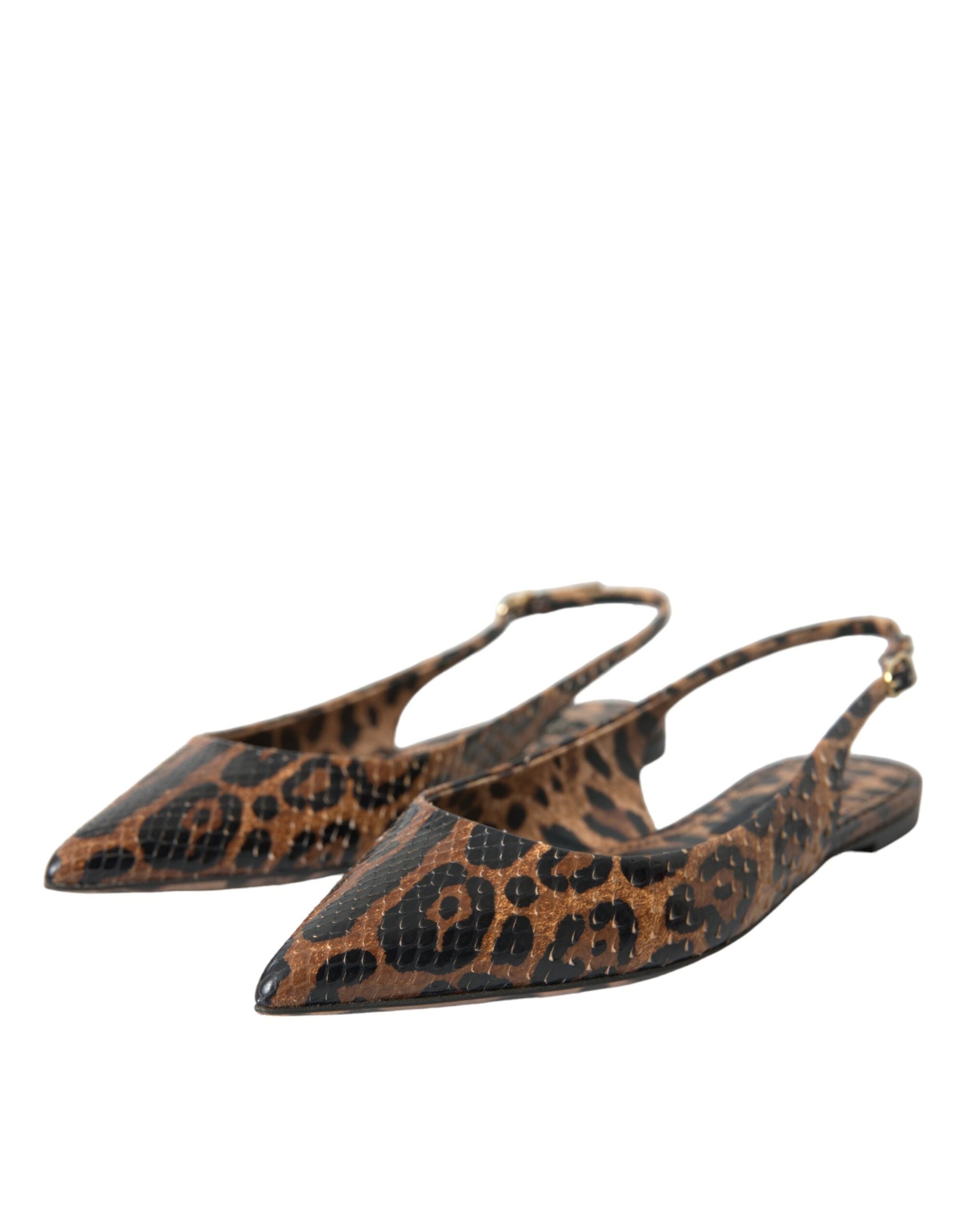 Παπούτσια Dolce &amp; Gabbana Brown Leopard Exotic Skin Slingback