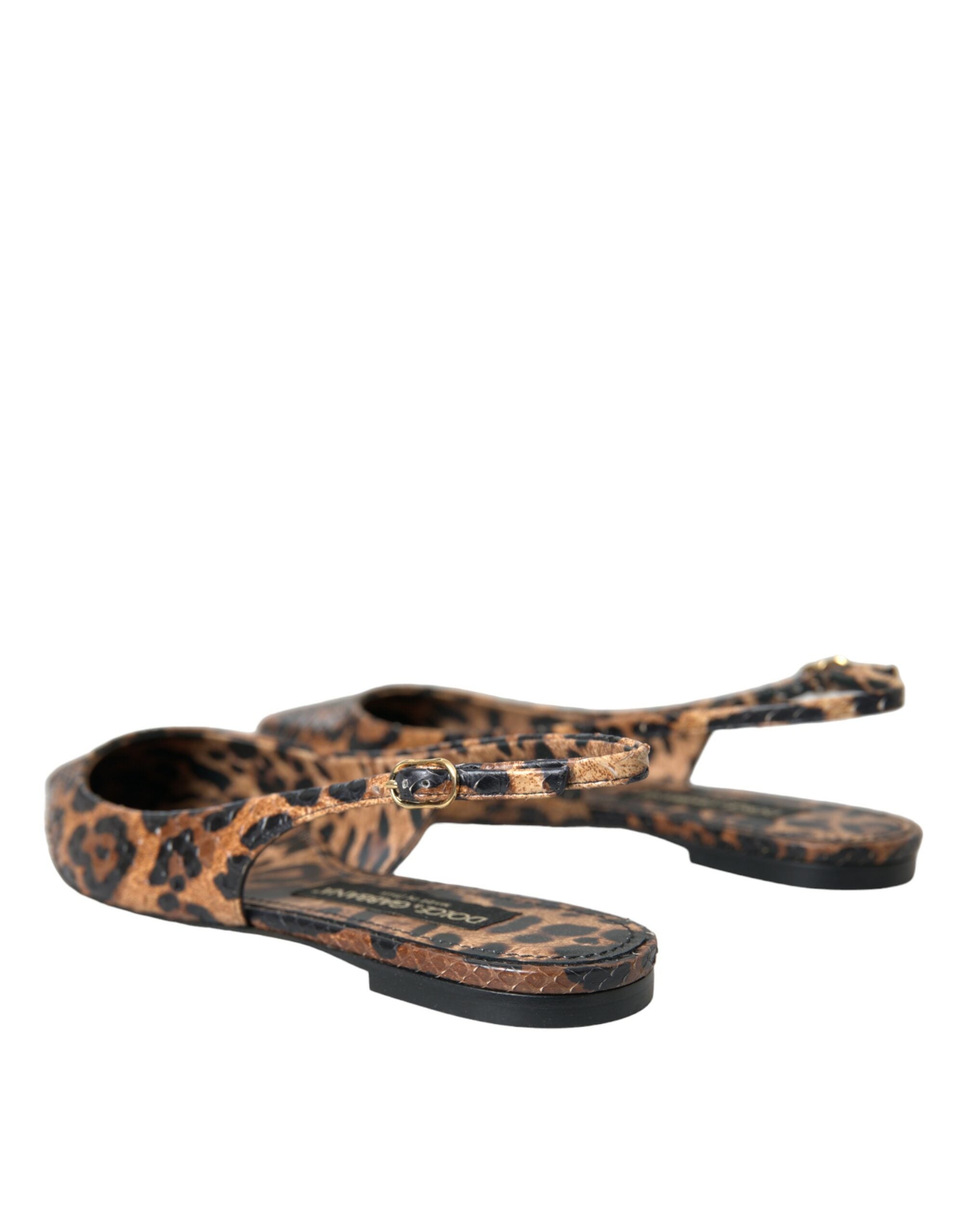 Παπούτσια Dolce &amp; Gabbana Brown Leopard Exotic Skin Slingback