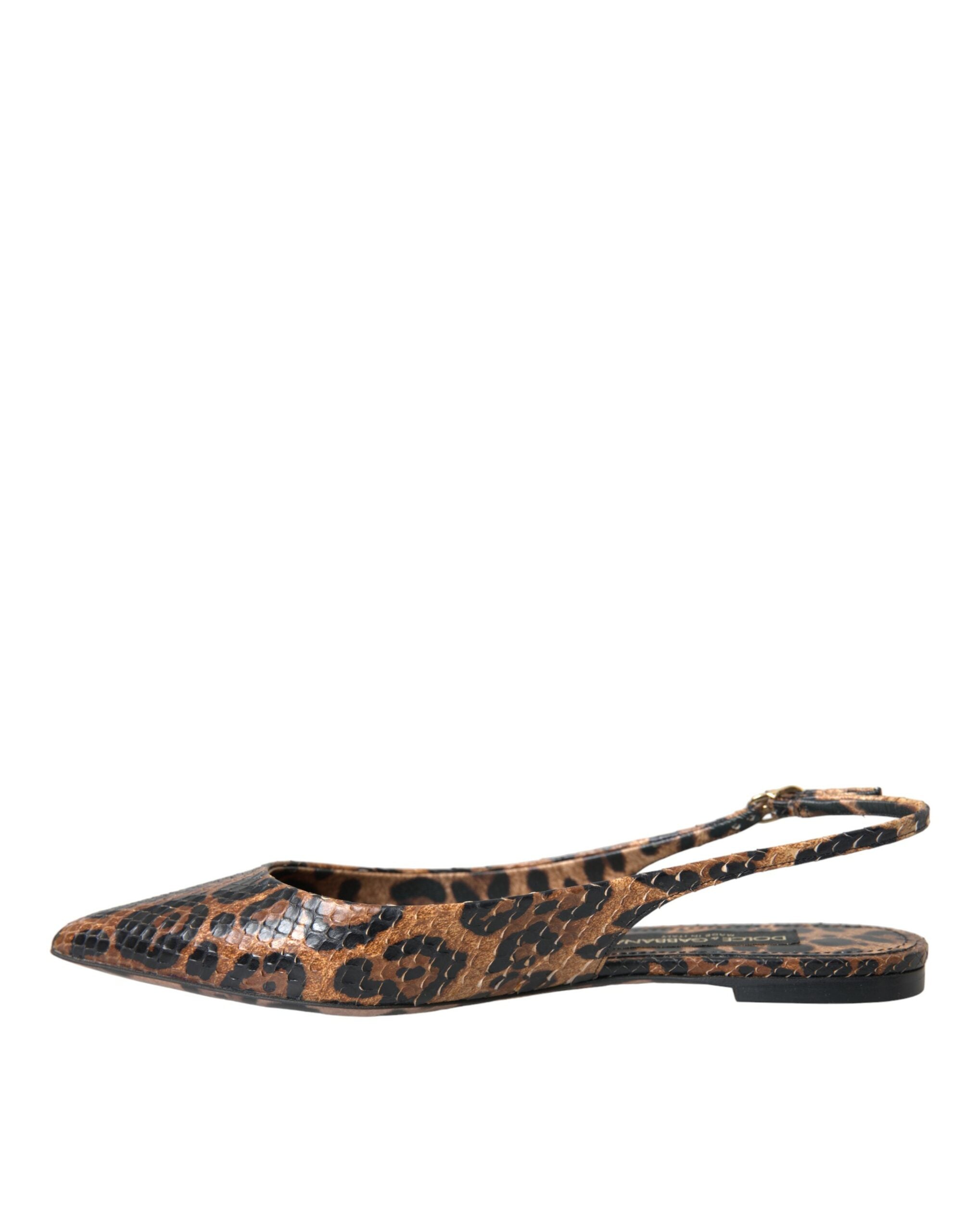 Παπούτσια Dolce &amp; Gabbana Brown Leopard Exotic Skin Slingback