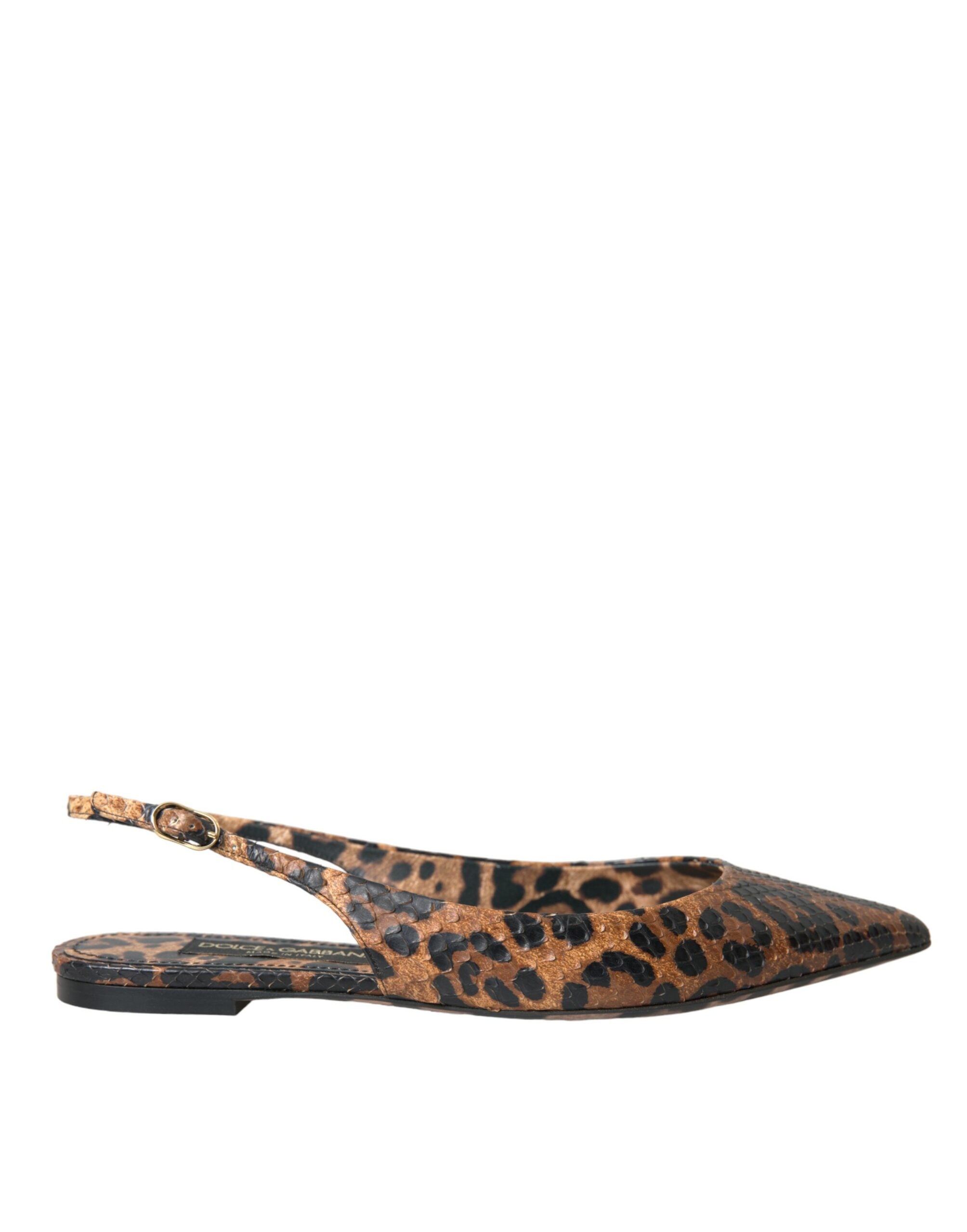 Παπούτσια Dolce &amp; Gabbana Brown Leopard Exotic Skin Slingback