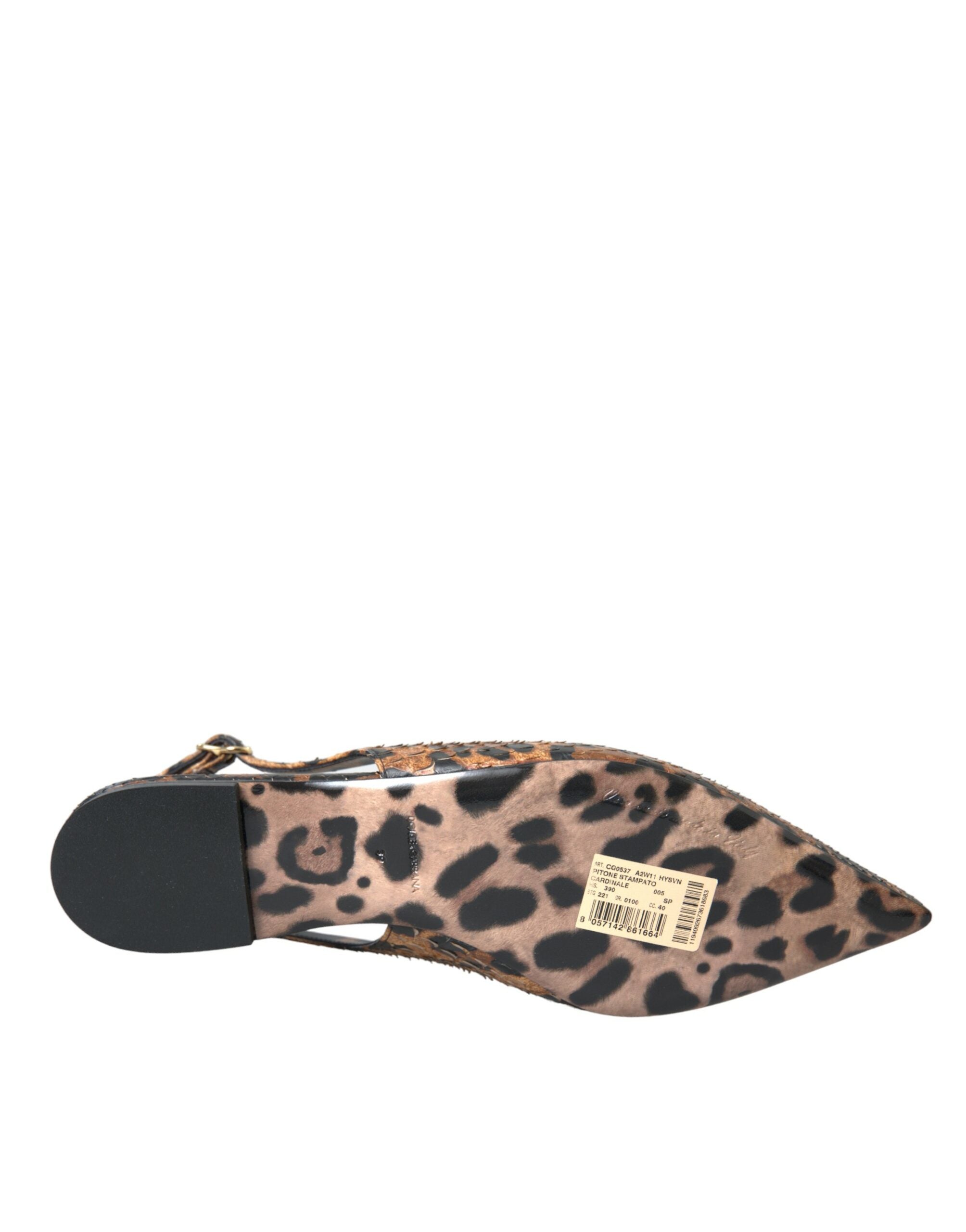 Παπούτσια Dolce &amp; Gabbana Brown Leopard Exotic Skin Slingback