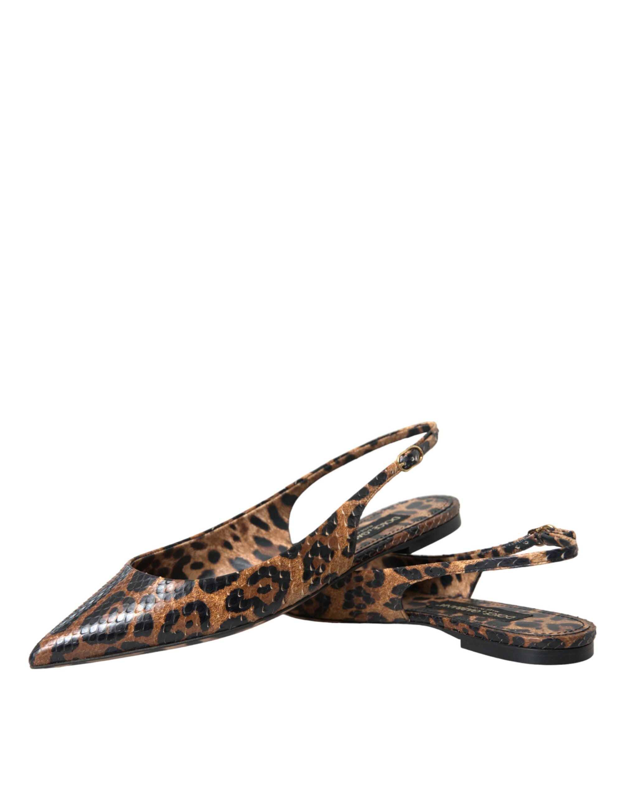 Παπούτσια Dolce &amp; Gabbana Brown Leopard Exotic Skin Slingback