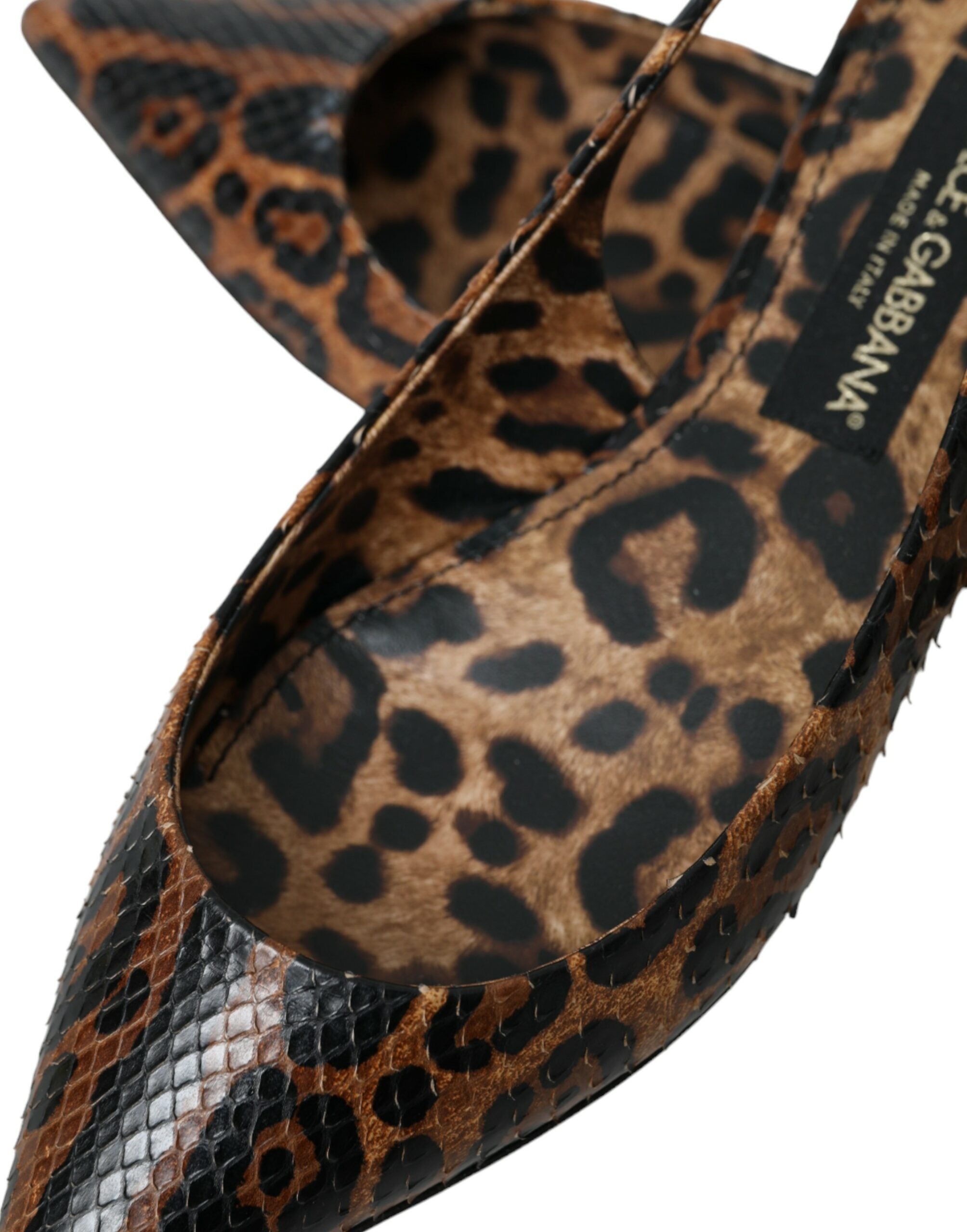 Παπούτσια Dolce &amp; Gabbana Brown Leopard Exotic Skin Slingback