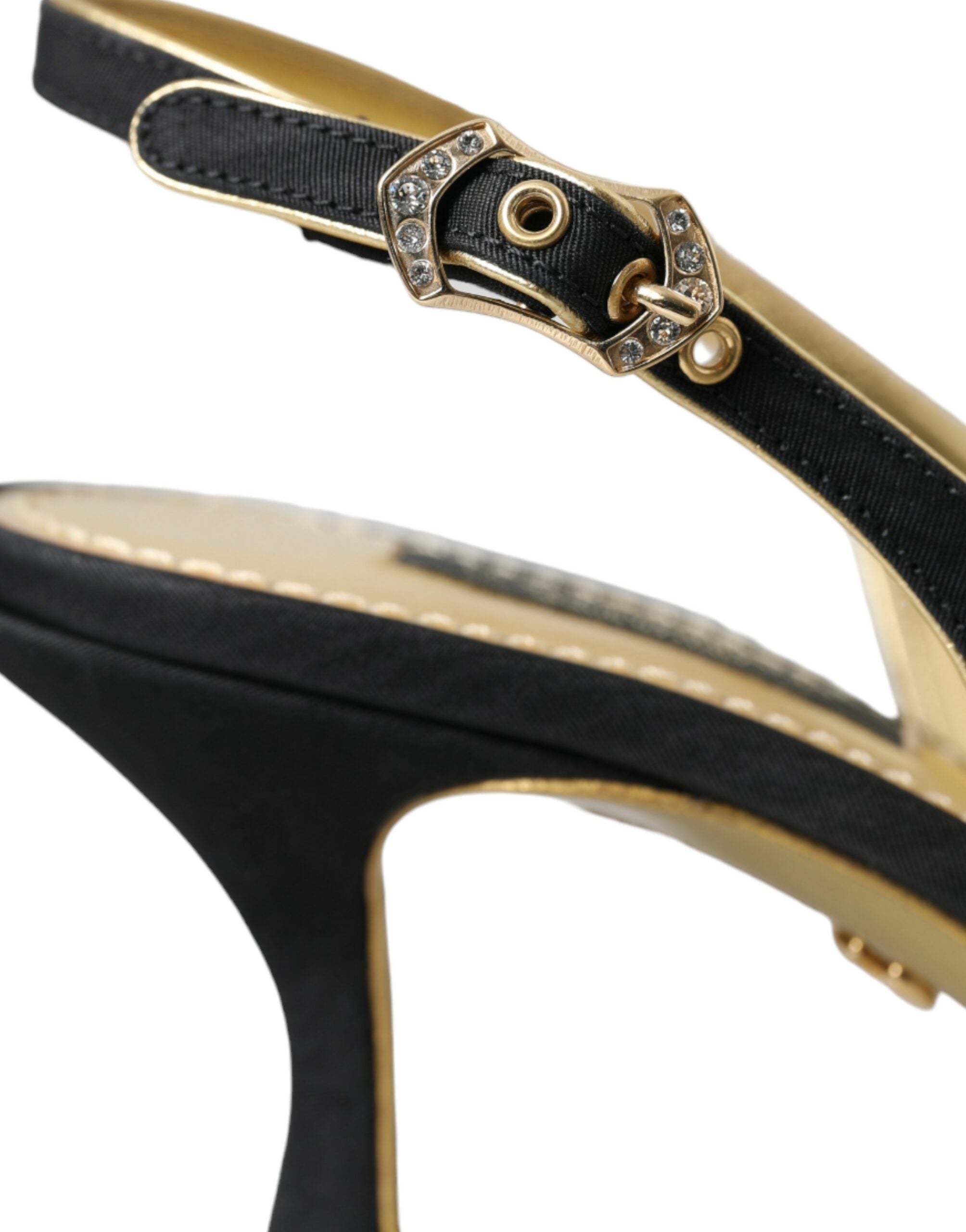 Παπούτσια Dolce &amp; Gabbana Black Leather Faux Pearls Slingbacks