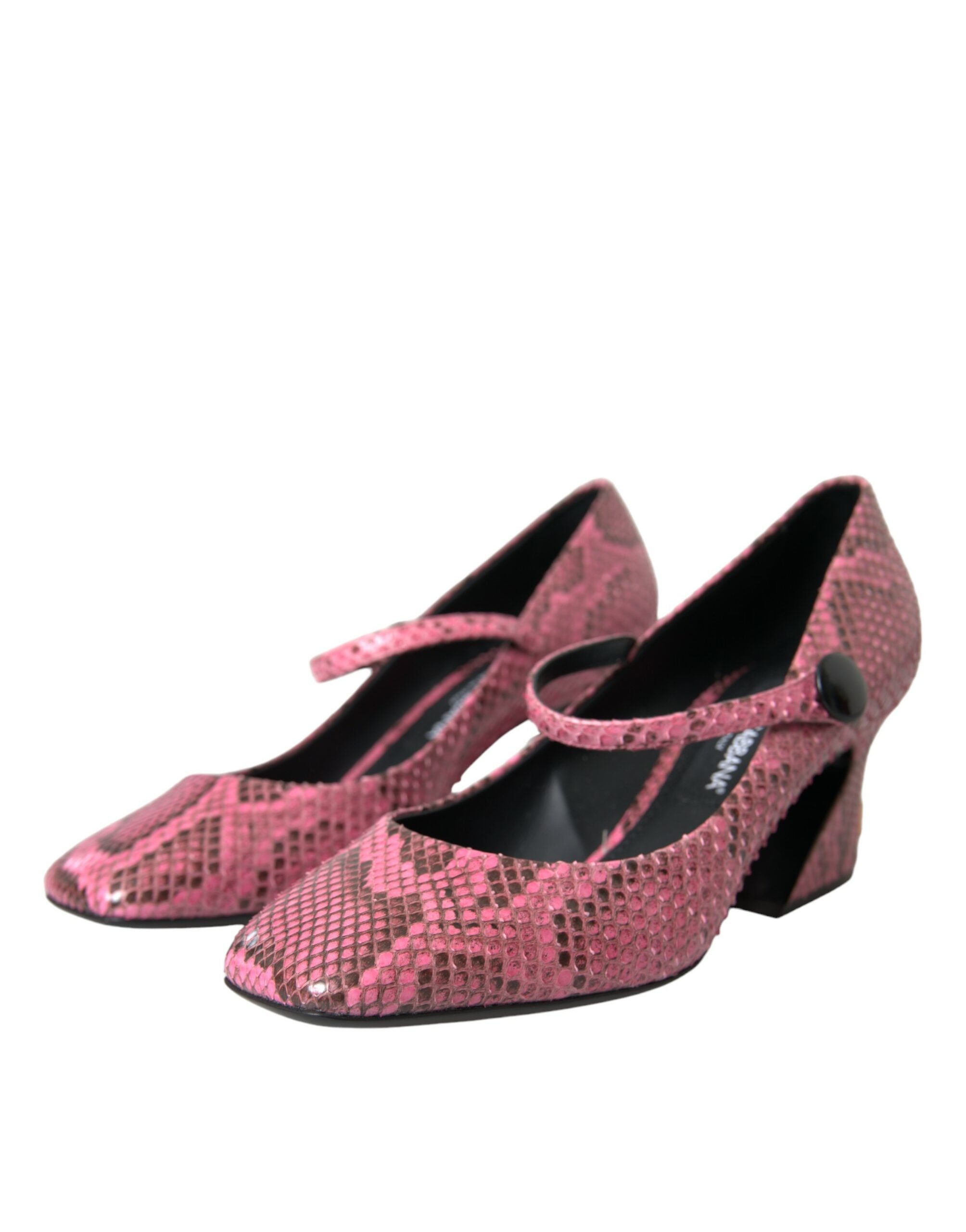 Dolce &amp; Gabbana Pink Python Δερμάτινα παπούτσια Mary Jane Heels