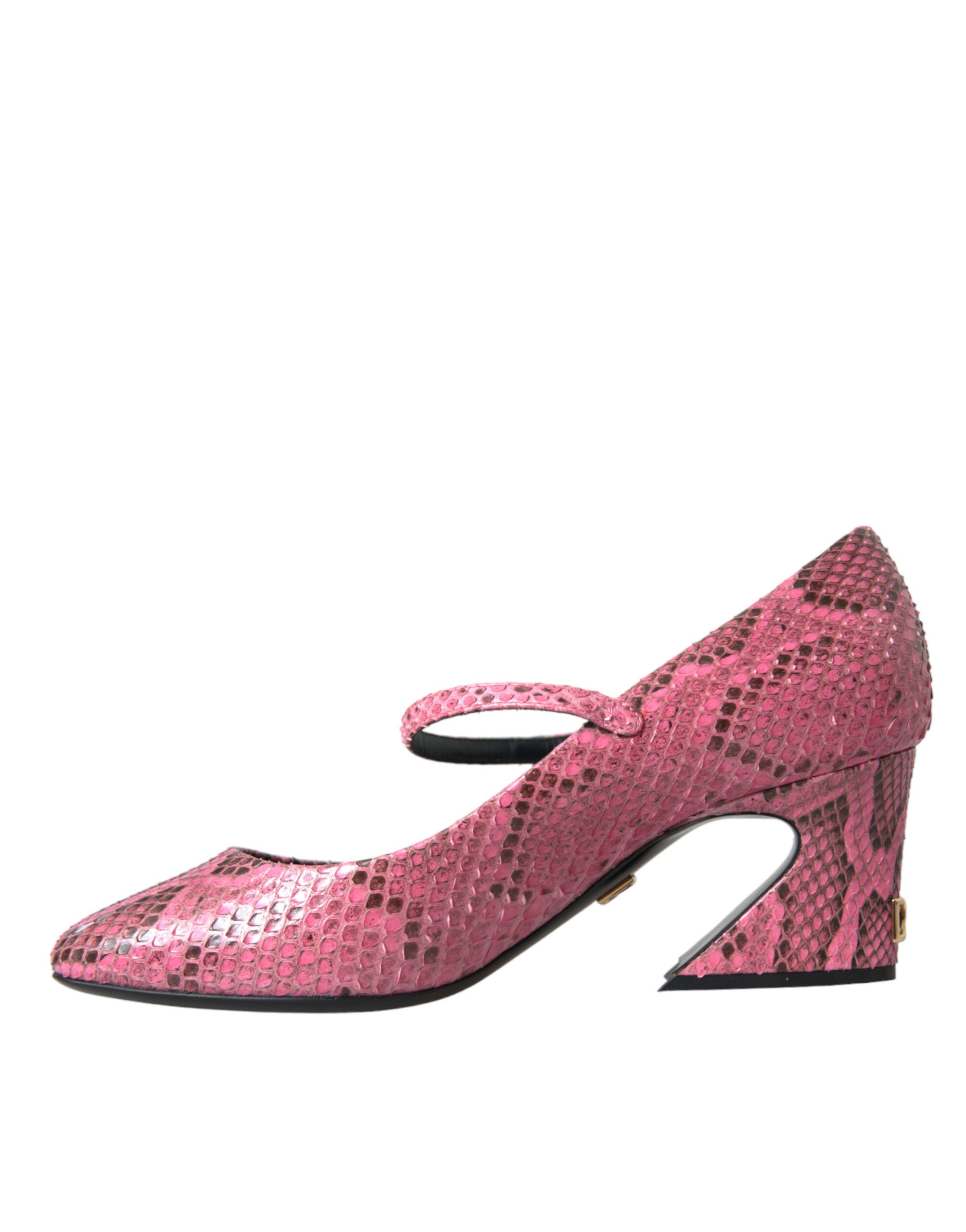 Dolce &amp; Gabbana Pink Python Δερμάτινα παπούτσια Mary Jane Heels