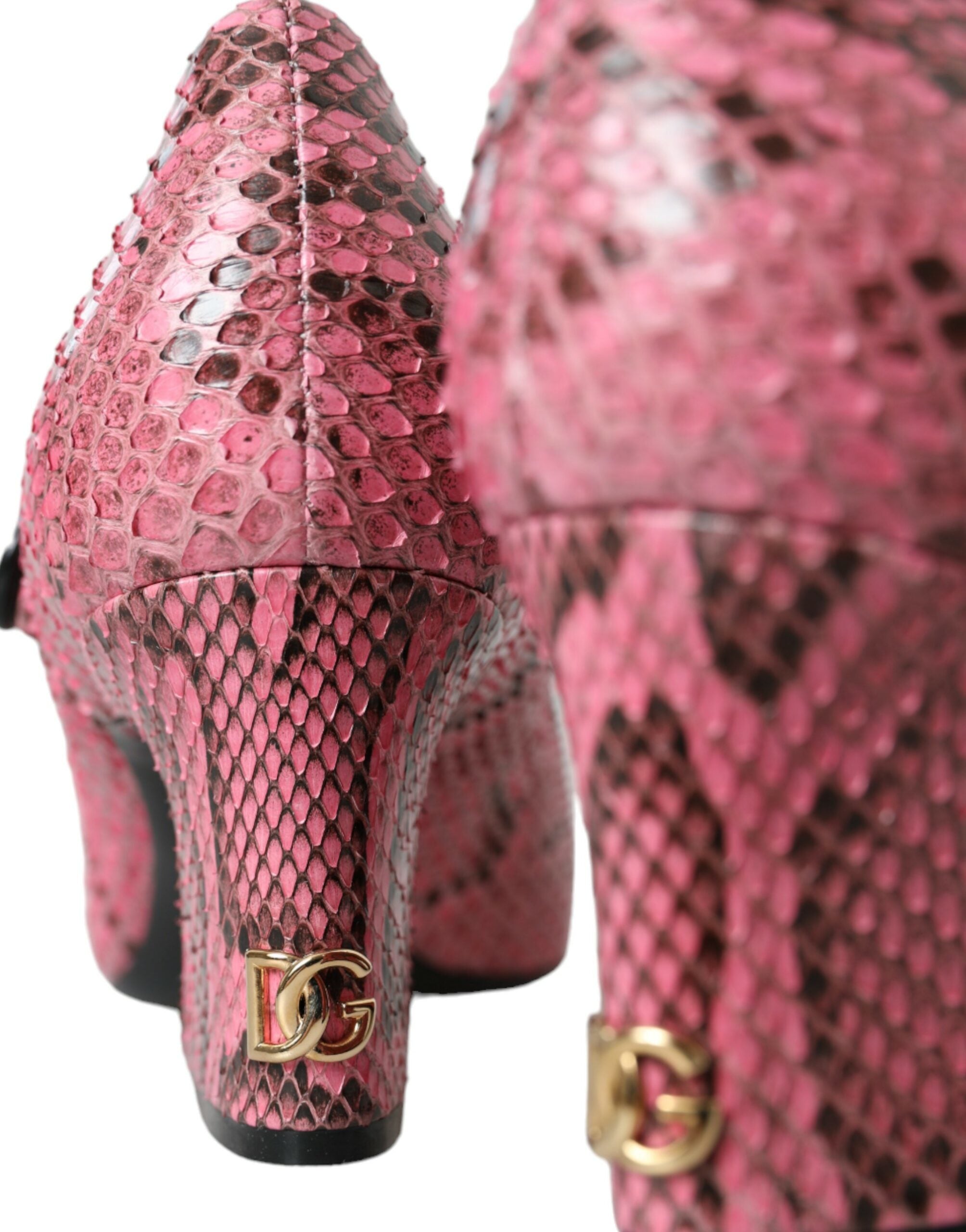 Dolce &amp; Gabbana Pink Python Δερμάτινα παπούτσια Mary Jane Heels