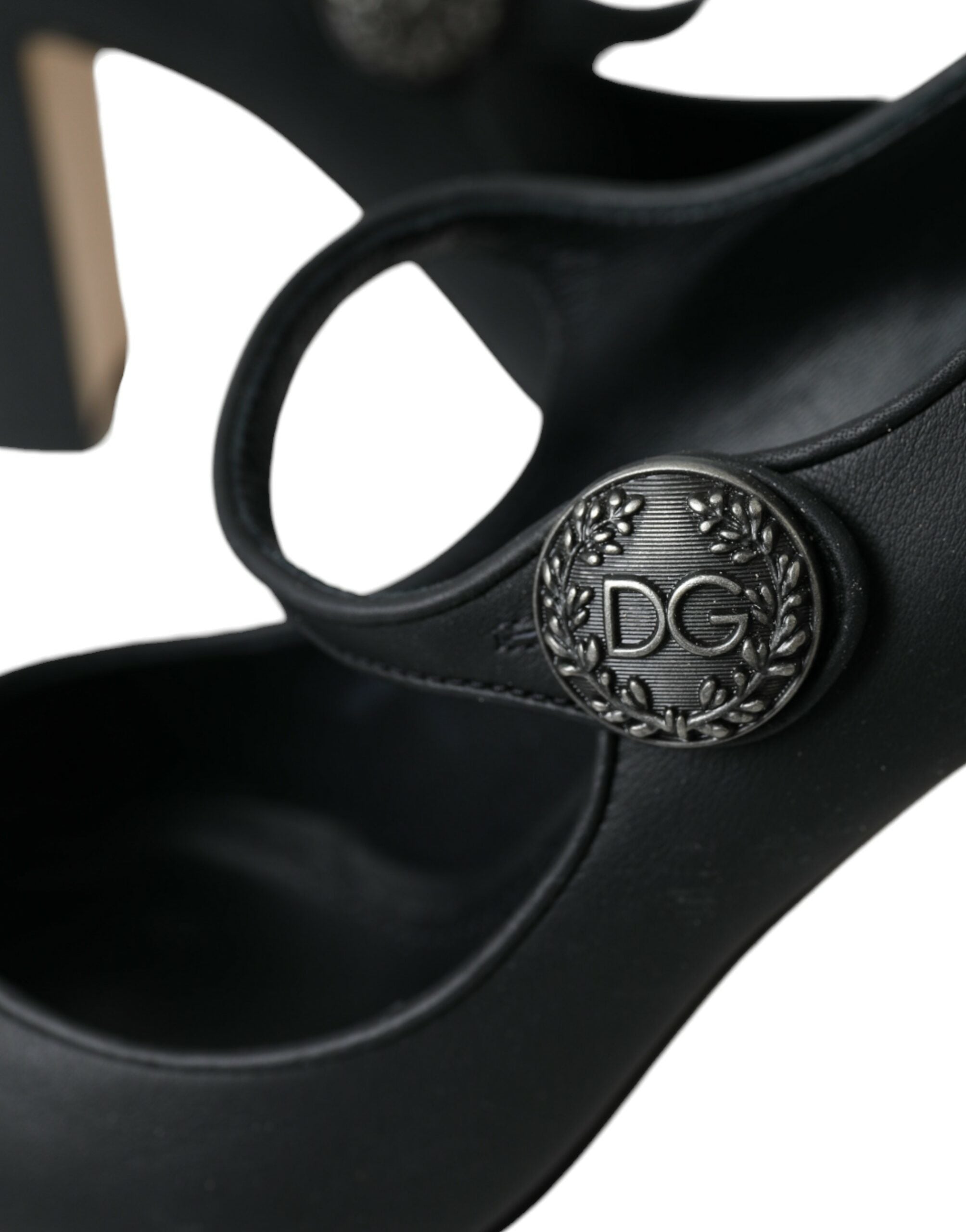 Dolce &amp; Gabbana Μαύρα δερμάτινα παπούτσια Mary Jane Pumps Heels