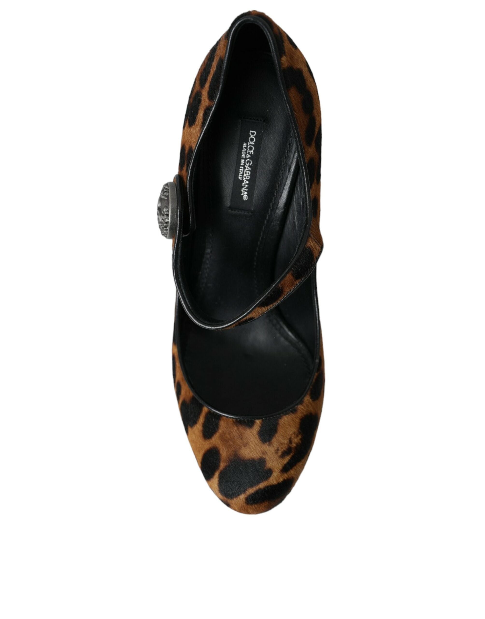 Παπούτσια Dolce &amp; Gabbana Brown Leopard Calf Hair Mary Jane Pumps