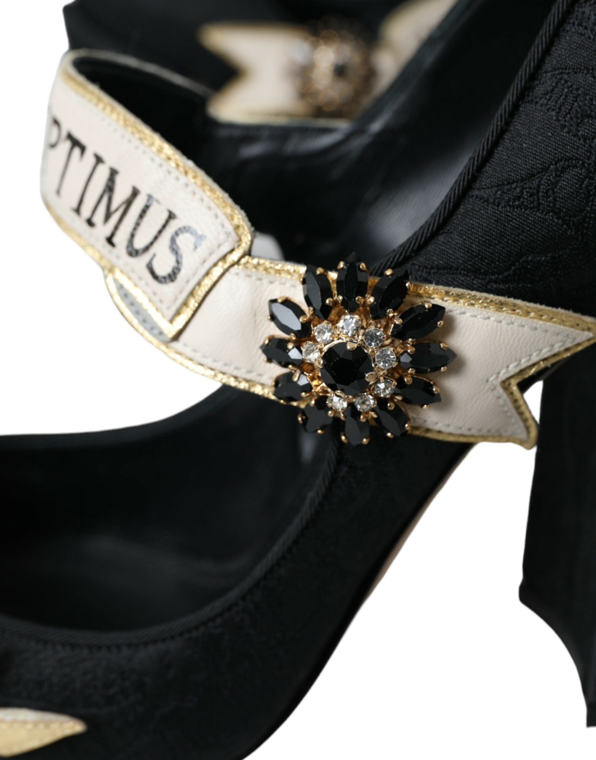 Παπούτσια Crystal Pumps Mary Janes Black Brocade Dolce &amp; Gabbana